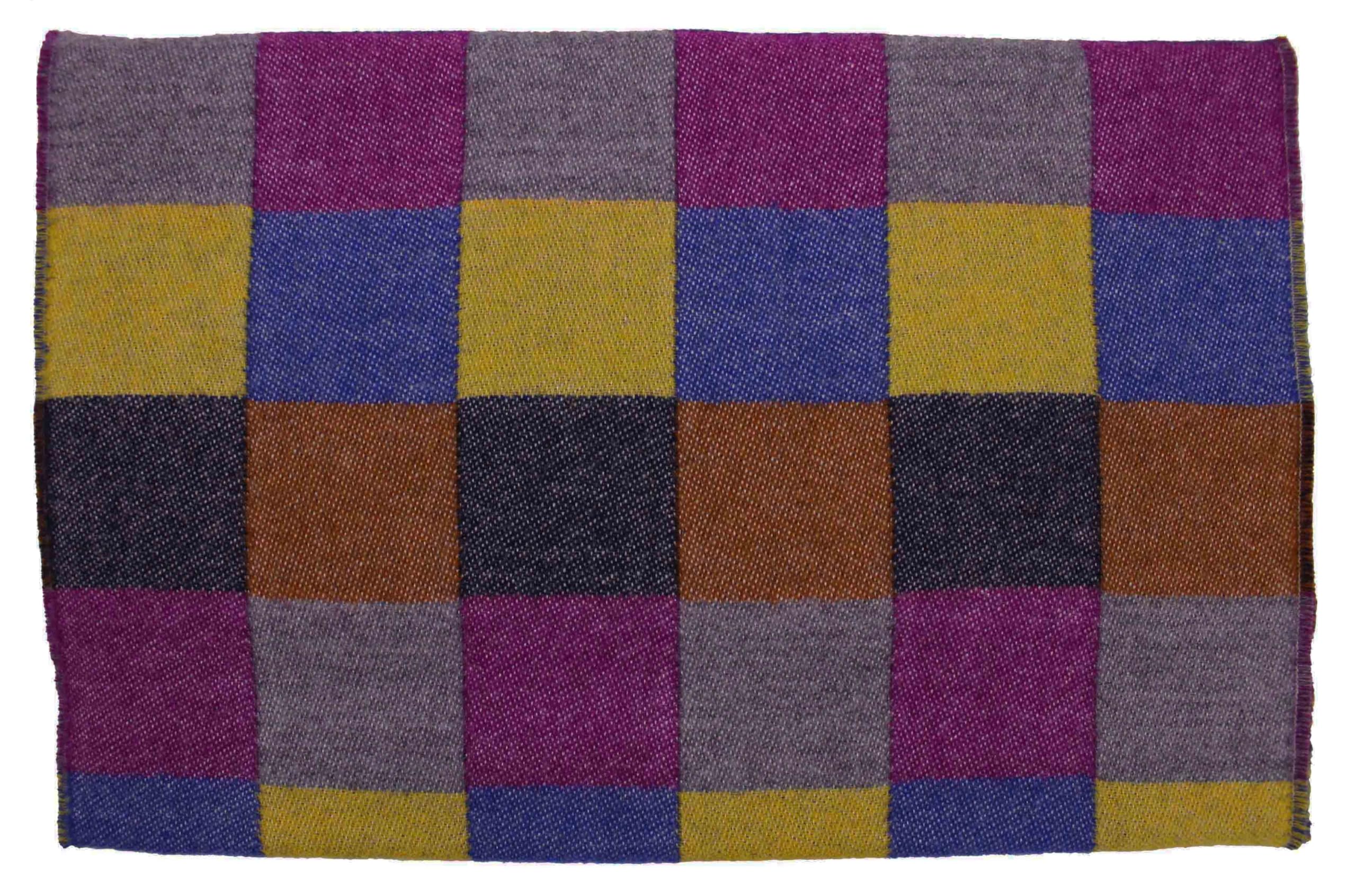 Sciarpa di lana da uomo, sciarpa invernale a quadri, multicolore in 100% lana, Made in Germany, multicolore, 180 x 37 cm