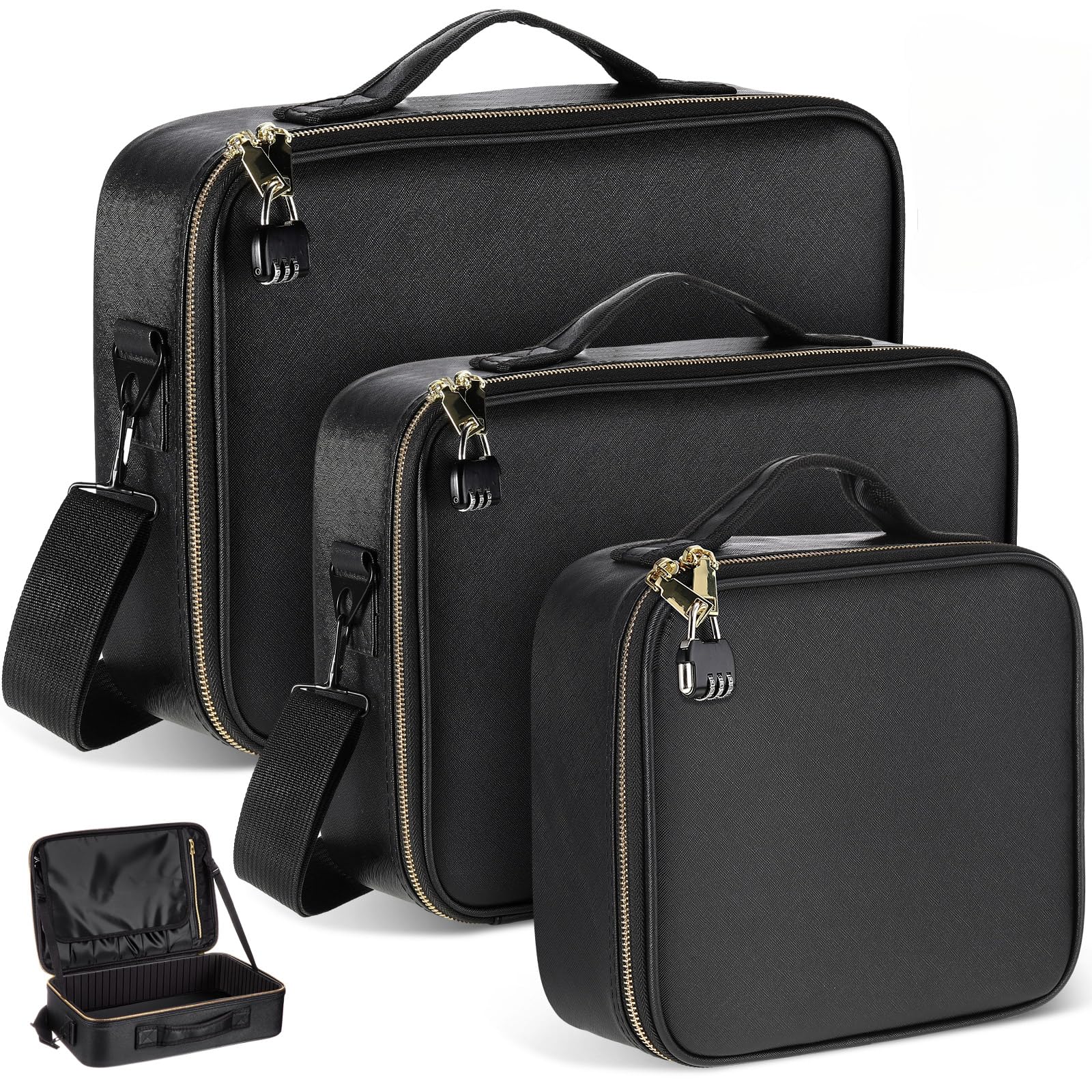 Eccliy Locking Adult Game Toy Storage Box Case, 10.2 x 9 x 4 Inches, Black