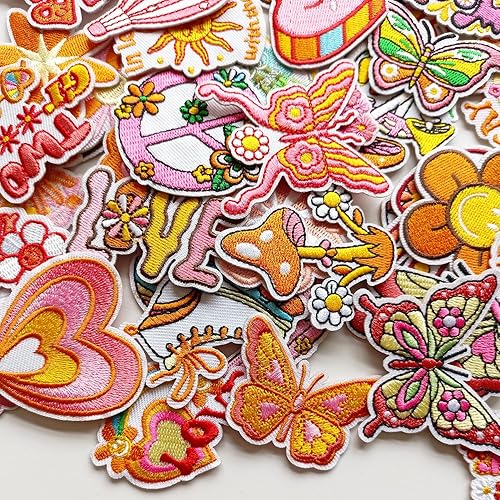 Miniatura 10 de MISDONR 50 parches bordados para planchar para ropa de niños, chaquetas, apliques de costura, parche decorativo de reparación