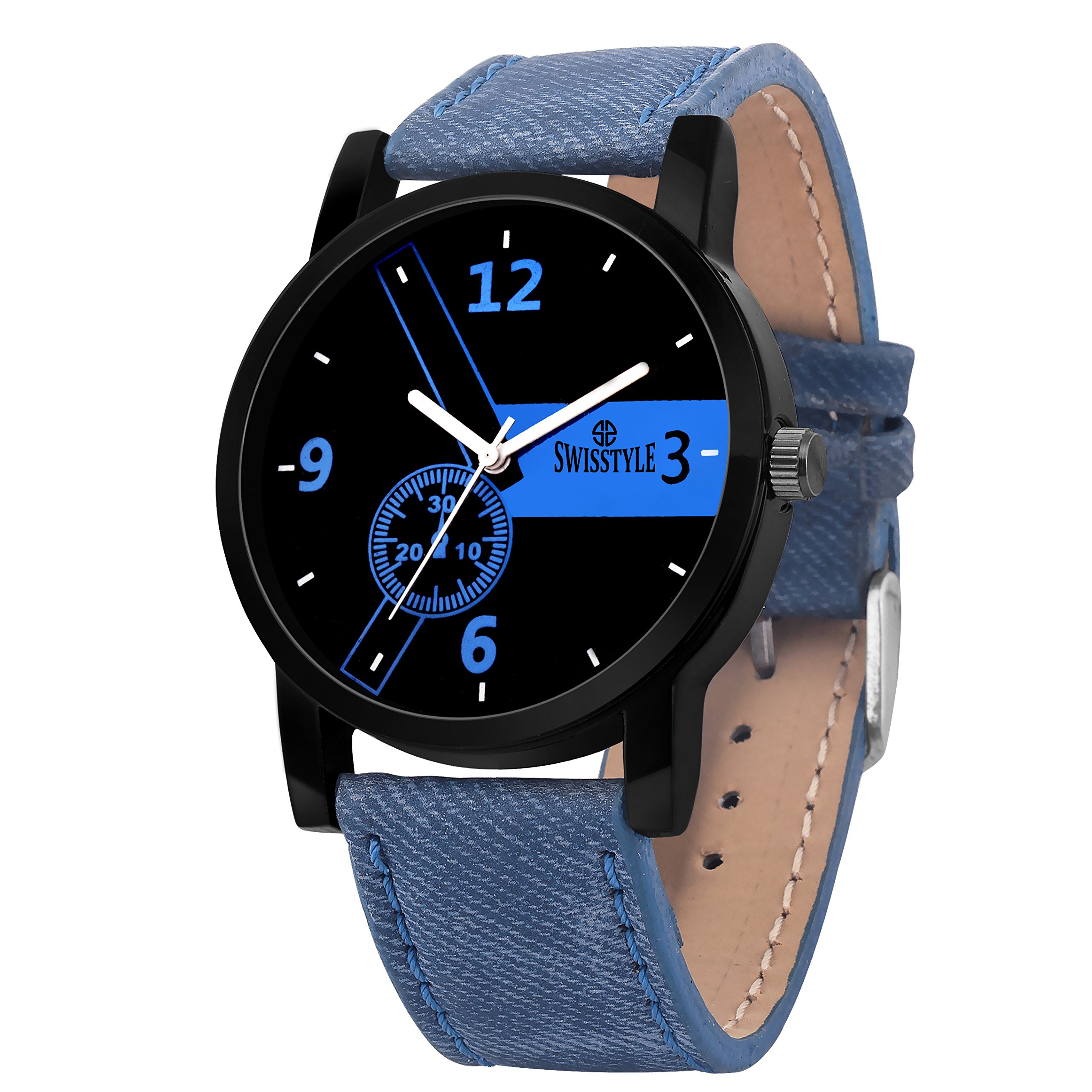 SWISSTYLE Anolog Blue Dial Mens Watch-SS-GR825-BLK-BLU (B074W6L9CM) Amazon Price History, Amazon Price Tracker