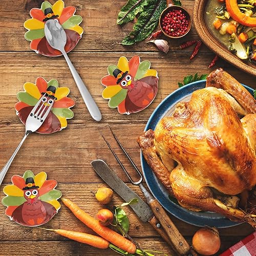 Miniatura 7 de Whaline Soporte para cucharas de cerámica para Acción de Gracias, 4 unidades, para cacerola, platos de salsa de pavo, para otoño, Acción de Gracias,