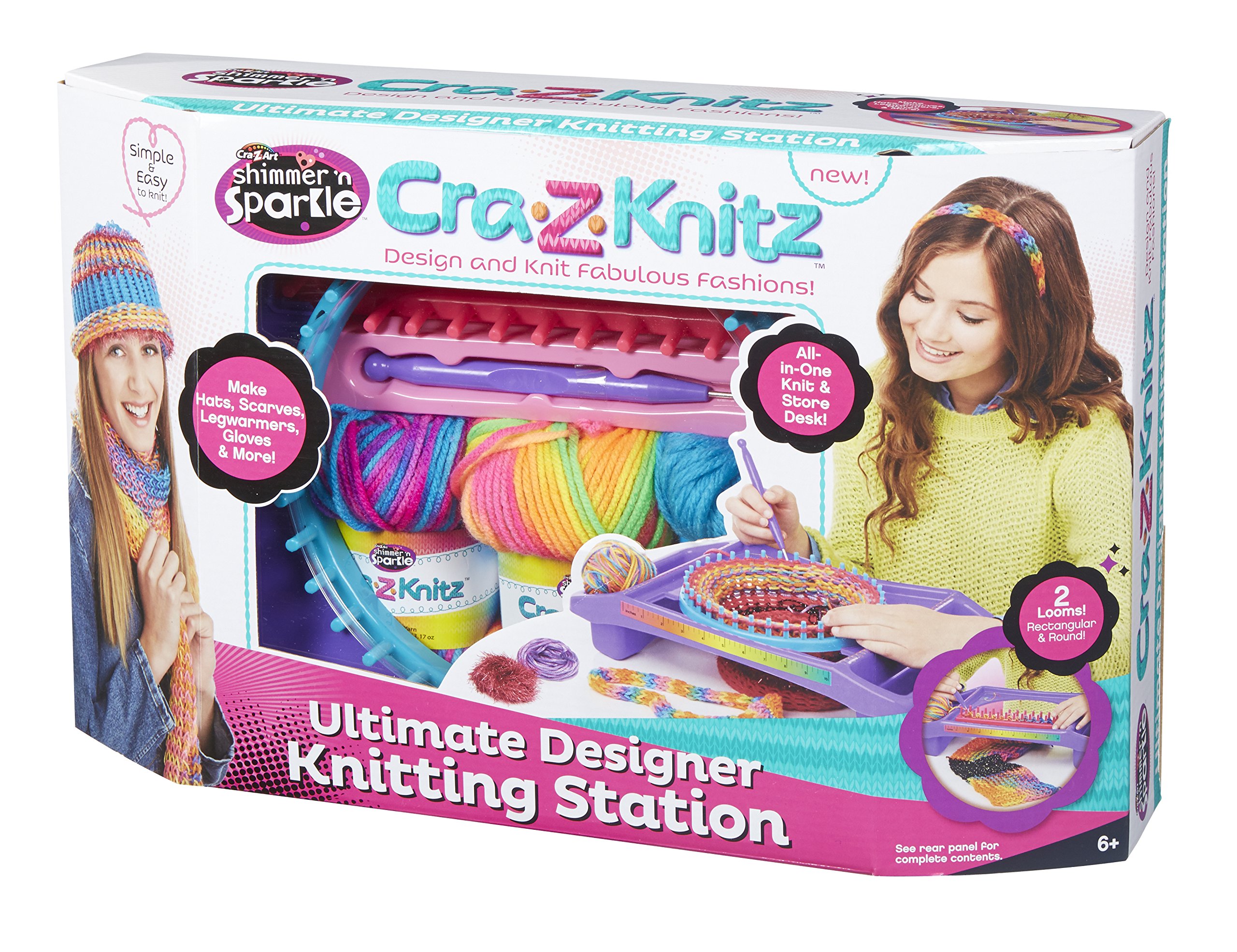 Cra-Z-Knitz Knitting Station Neon Deluxe : Amazon.sg: Office Products