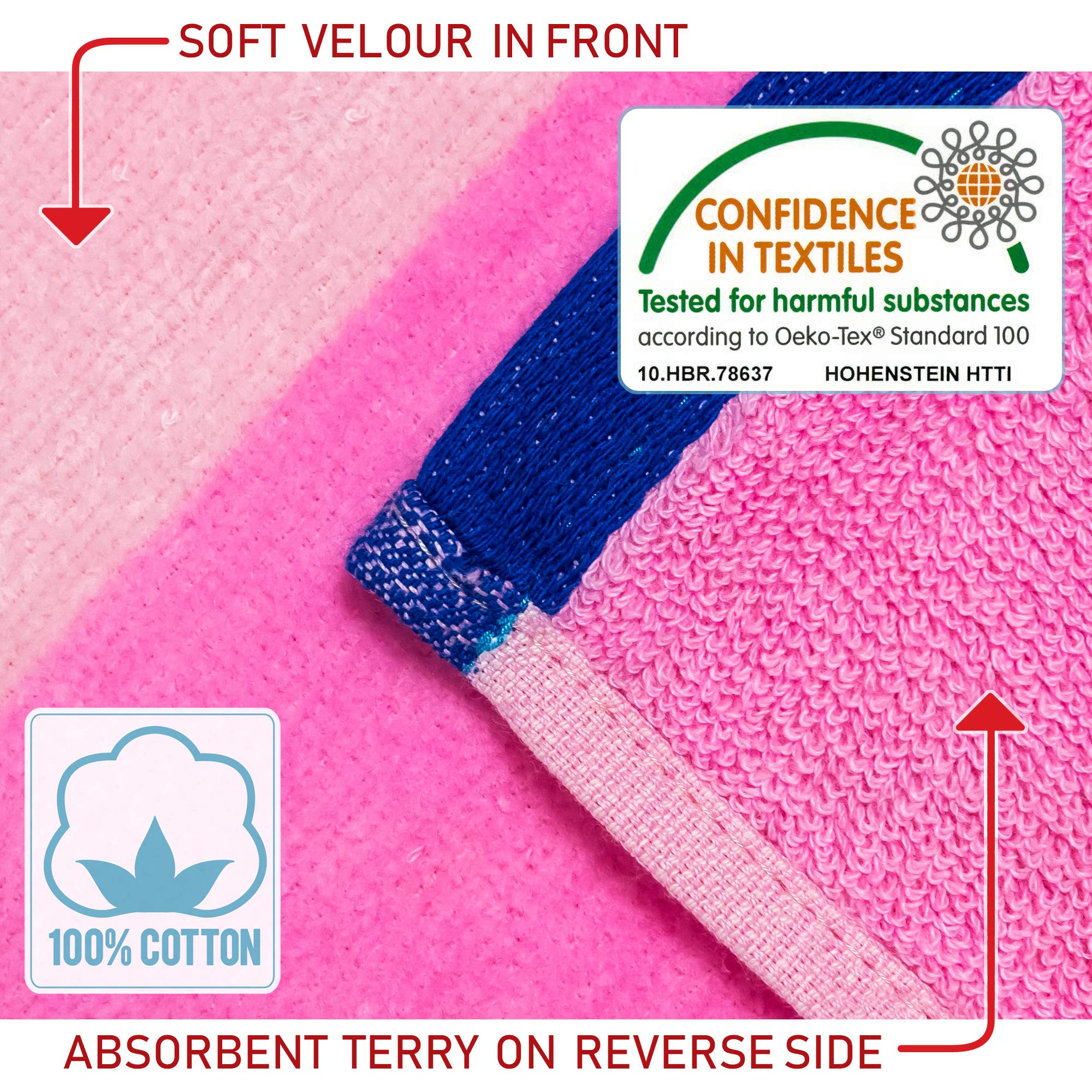 Toalla de playa extrasuave de 30 x 60 pulgadas, toalla absorbente estilo cabaña a rayas, estilo piscina y resort, 100% algodón (Royal-Tur-Red-Rosa, 4 unidades) 9