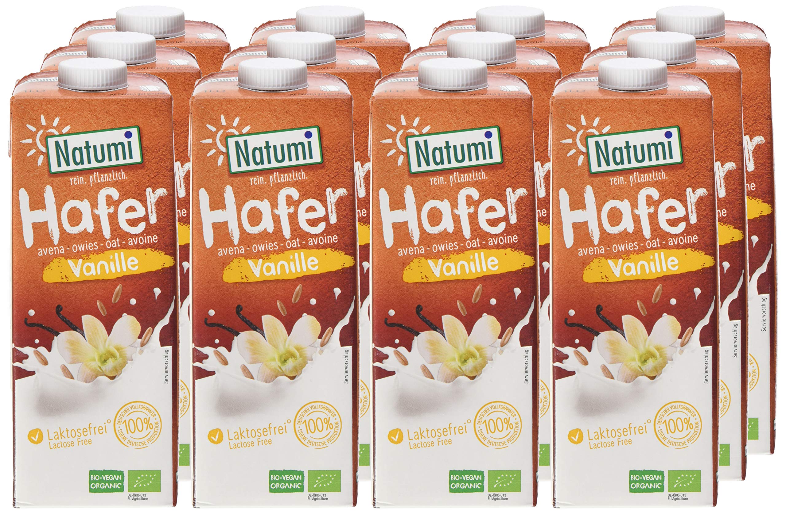 Natumi Haferdrink Ungesüßt Bio Haferdrink, Vanille, 1 ltr (12er Pack)