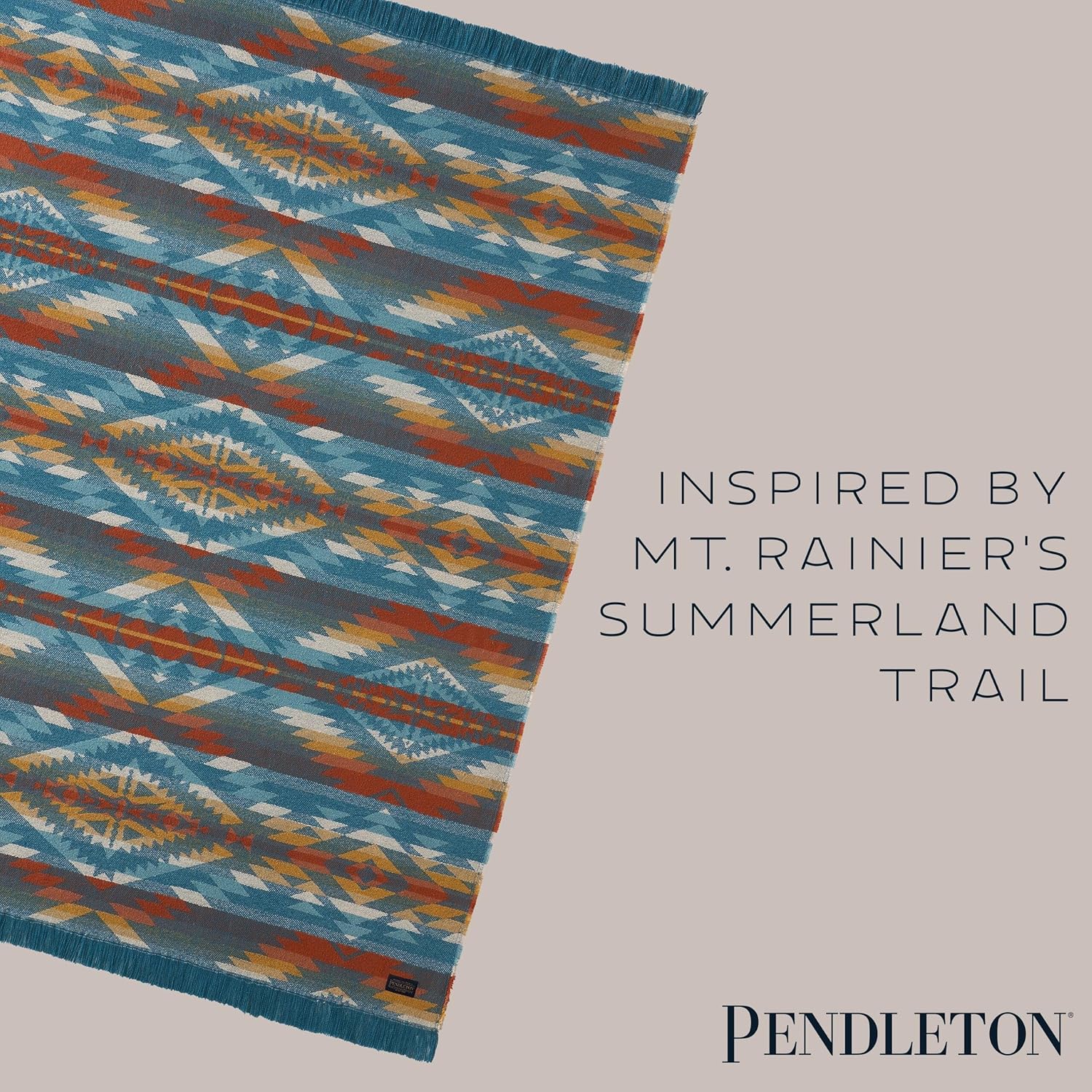 Pendleton Throw Blanket Soft Lightweight Decorative Blanket for Sofa, Couch, or Bed – Summerland Cozy Fall Throw Blanket for Living Room or Bedroom Décor, and Gifts for Women, 50" x 70" (Teal Multi)