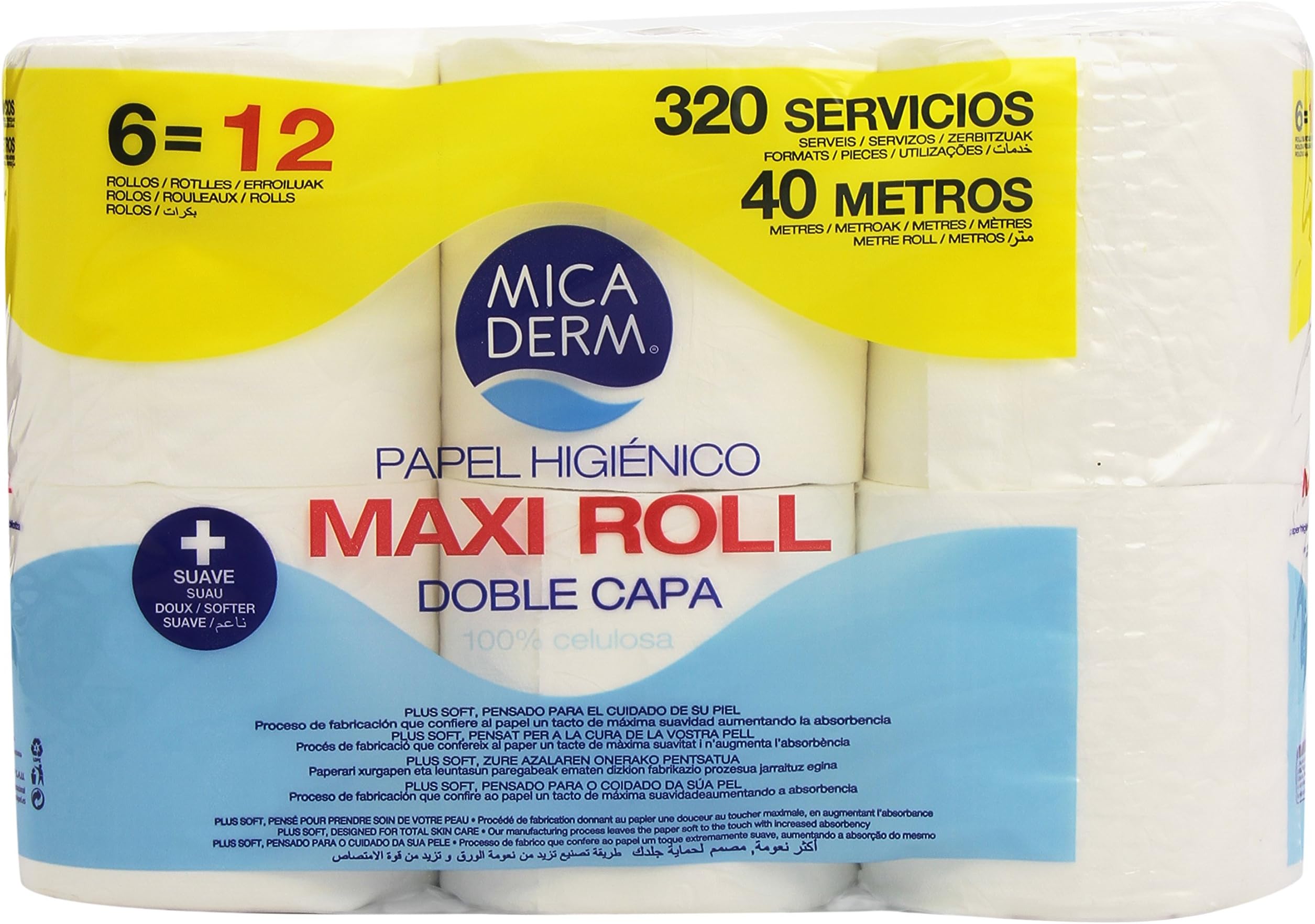 Mica Derm – Maxi Toilet paper roll – Double Layer – 6 Rolls