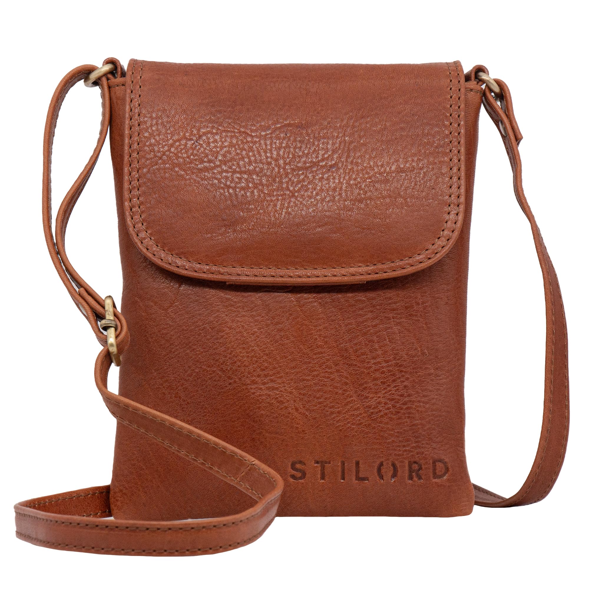 STILORD "Ellis" Borsa per Telefono a Tracolla Pelle Borsa a Tracolla Piccola Custodia per Smartphone e Portafoglio XS Borsetta Porta Cellulare Vera Pelle Vintage Colore:texas - marrone
