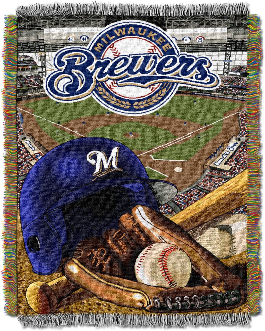 Officially Licensed MLB Home Field Advantage Woven Tapestry Throw Blanket, Soft & Cozy, Washable, Throws & Bedding, 48" x 60"