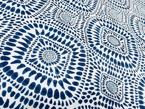 Miniatura 4 de Cortina de tela azul española con mandala floral de algodón, lienzo de impresión digital para tapicería, cortinas, confección de vestidos, 55