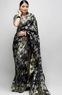 C J Enterprise Women's Pure Kanjivaram Silk Saree Soft Banarasi With Blouse P...