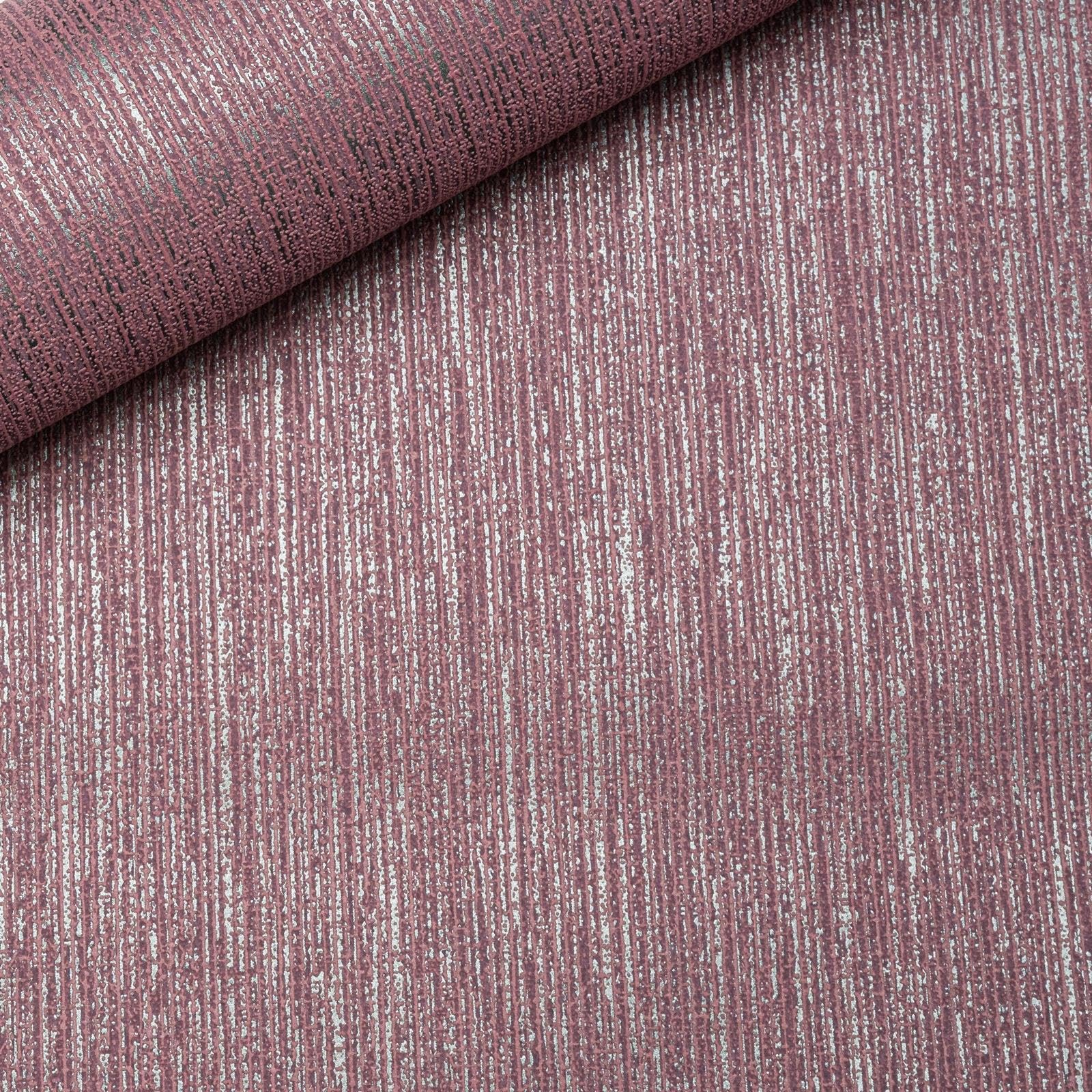 SOPHIE LAURENCE Purple Stripe Wallpaper Shimmer Textured Non-Woven Vinyl Paste The Wall