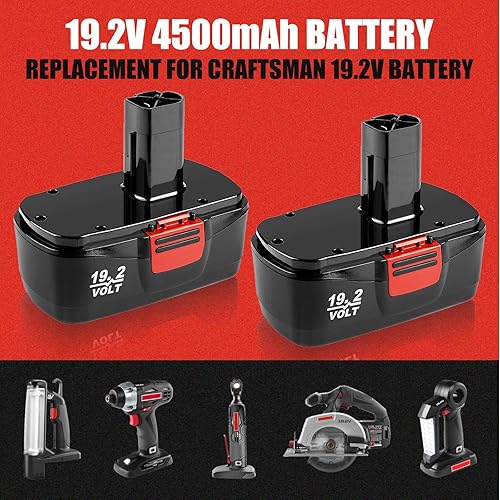Miniatura 2 de Paquete de 2 baterías de repuesto C3 compatibles con Craftsman de 19.2 voltios, DieHard 130279005 315.113753 315.115410 315.11485 1323903 120235021