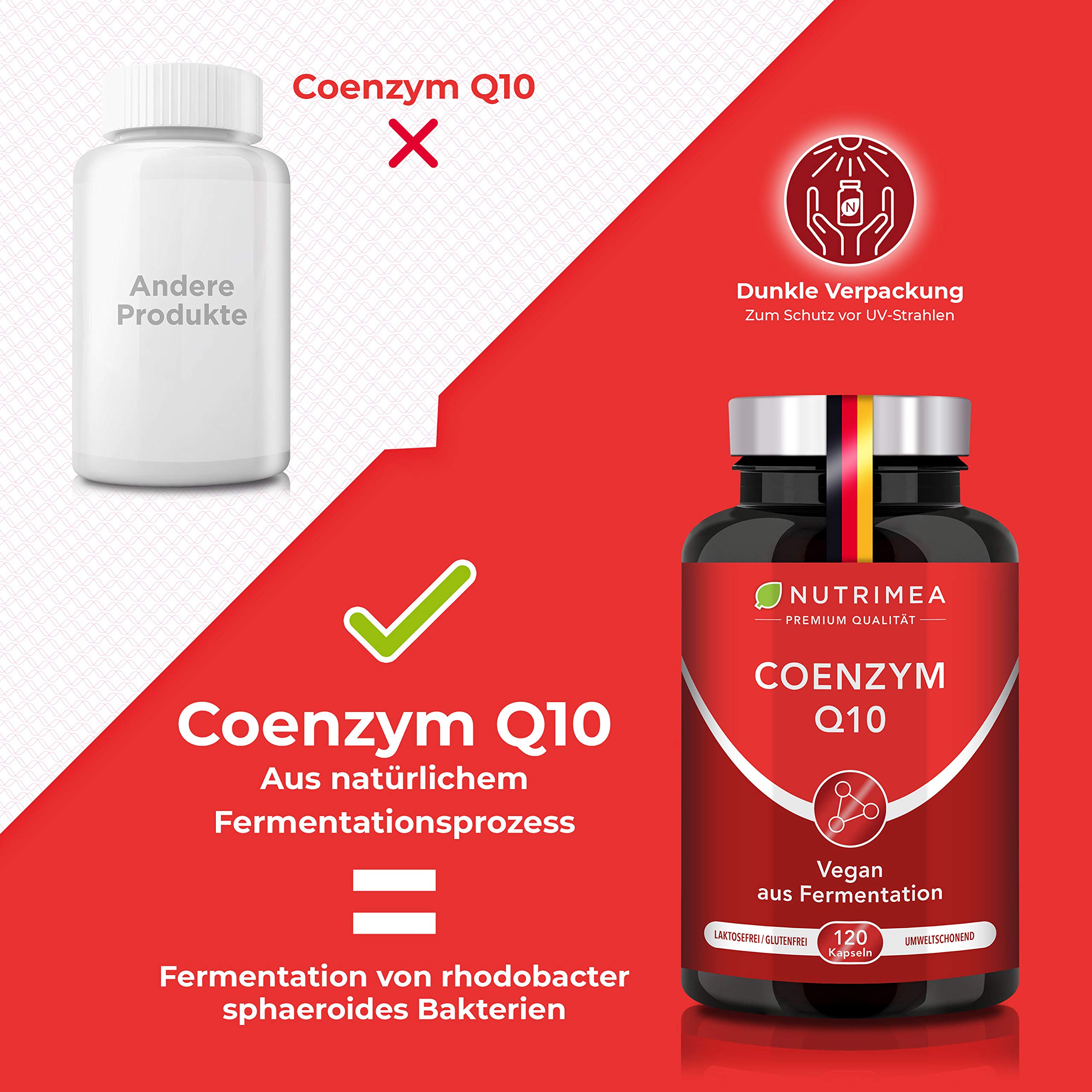 Coenzym Q10 200mg - 120 Vegane Kapseln - Aktive Form - Natürliches Q10 pflanzlicher Fermentation - Nutrimea - Premium Qualität (Packung mit 2)