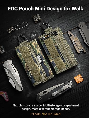 Vista 15 de TACTICAL GEEK - Organizador de bolsa A2 L, cartera de mano de nailon, bolsillo de almacenamiento EDC multiusos, organizador de bolsillo Negro grande