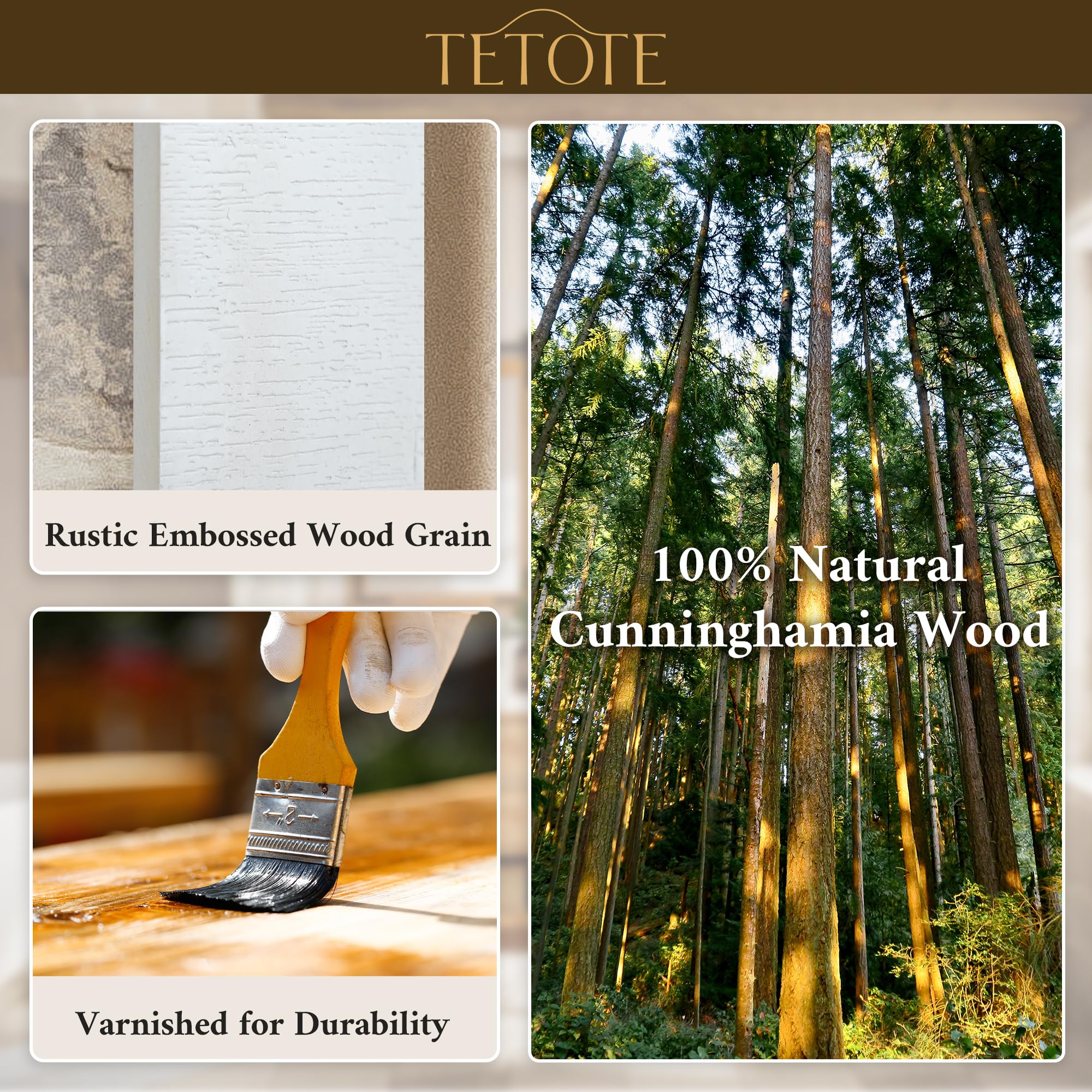 TETOTE Specchio da parete rustico per porta del fienile, 55,9 x 76,2 cm, stile rustico, con cornice in legno bianco naturale, per bagno, soggiorno, camera da letto, ingresso, impermeabile