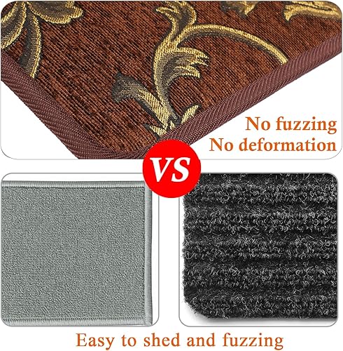 Miniatura 11 de Seloom Alfombra lavable antideslizante con parte trasera de goma antideslizante especializada para peldaños de madera de interiores