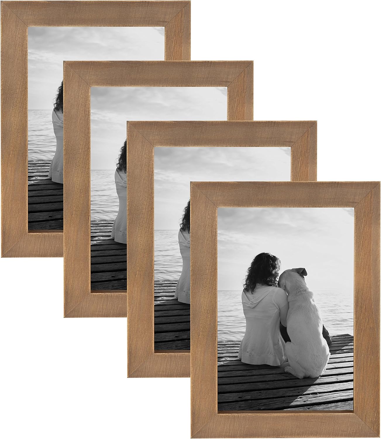 DesignOvation Gallery 4x6 Wood Picture Frame, Set of 4