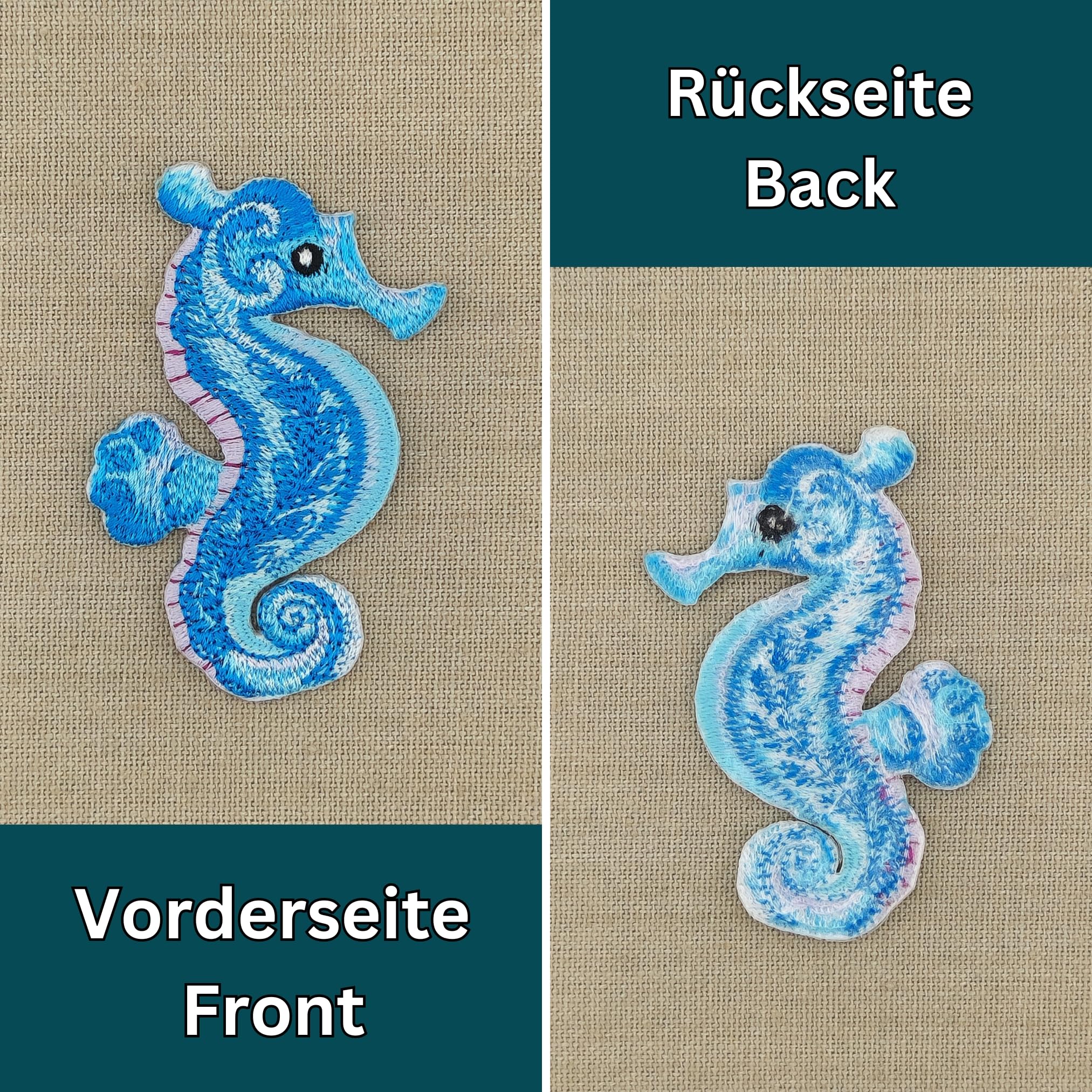 Blauwe vis strijken/naaien badge met volledig geborduurde patch-appliqués - Nederland