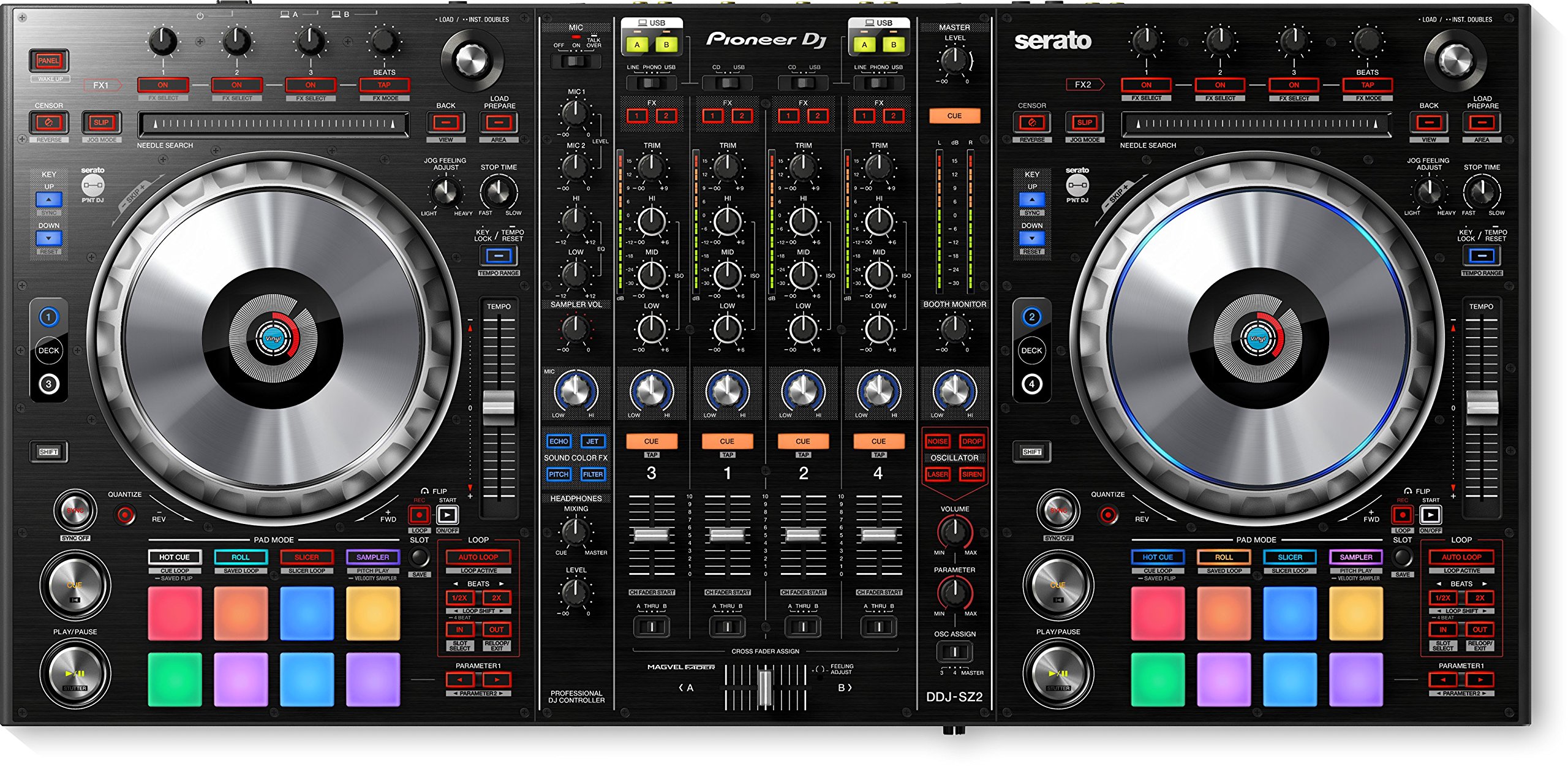 Serato DJコントローラー DDJ-SZ2 Pioneer DDJ-SZ2 Flagship 4-Channel Controller for Serato DJ Bundle