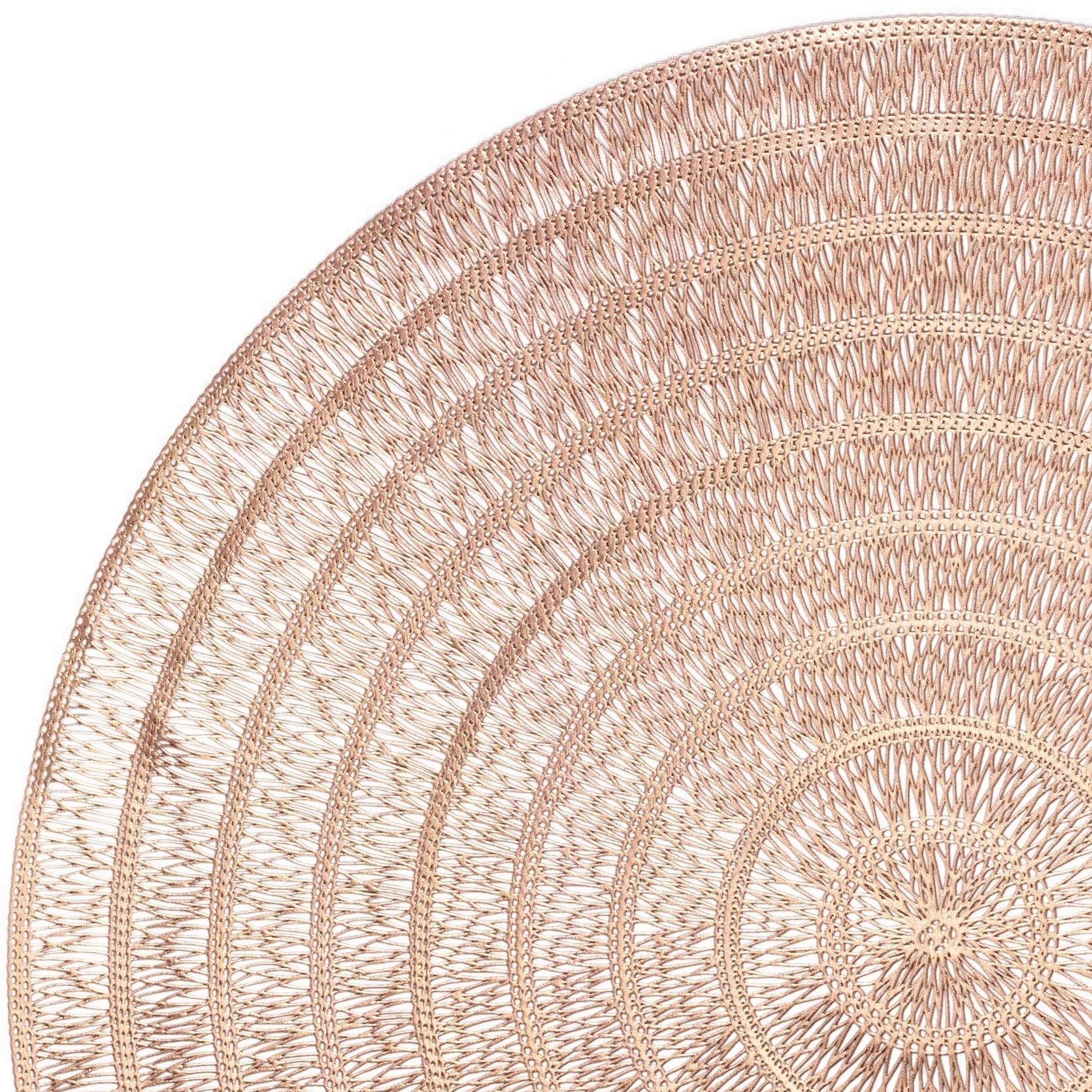 Occasions 10 Pieces Pack Pressed Vinyl Metallic Placemats/Wedding Accent Placemat (Life-Matt Rose Gold)