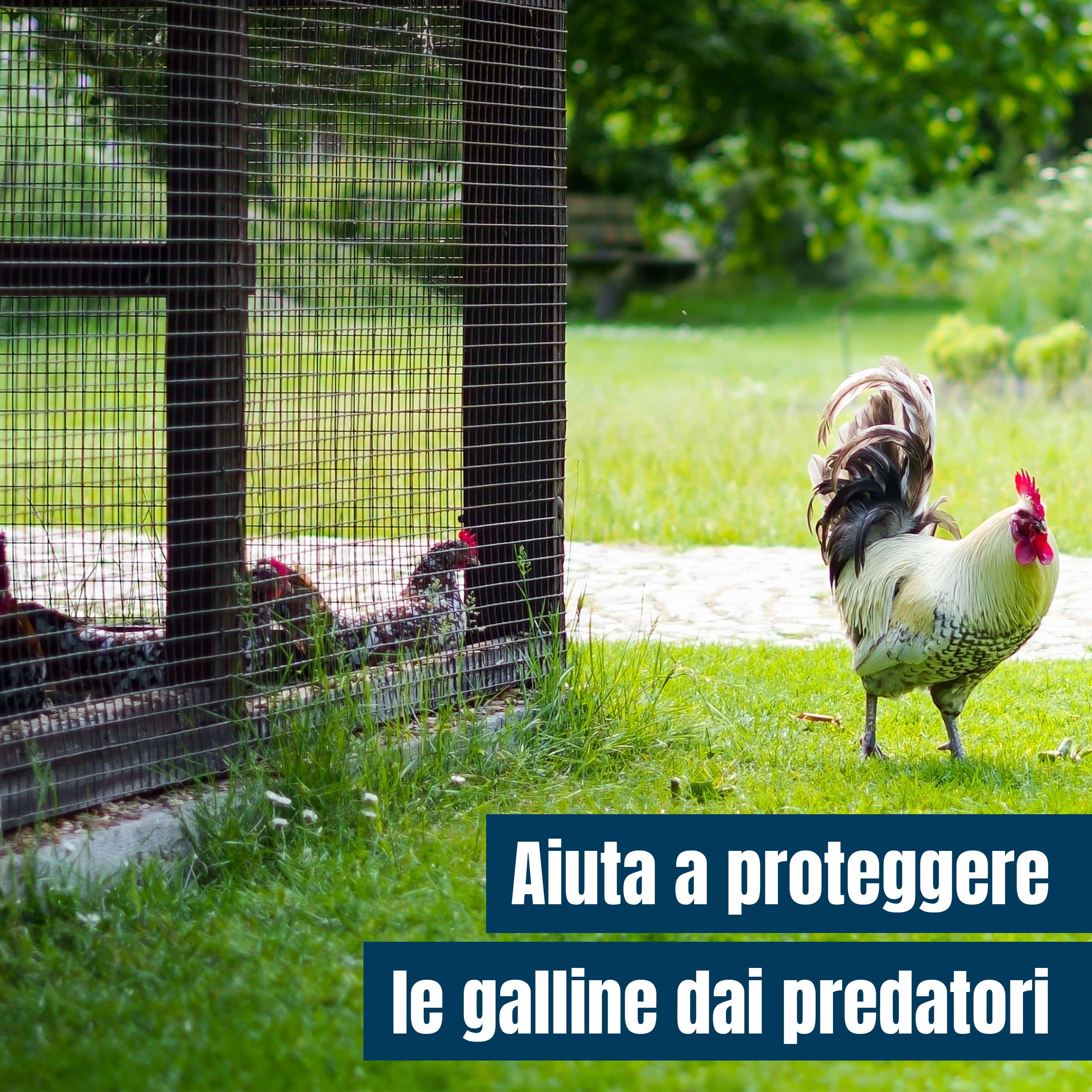 MP Recinzione da Giardino, 2,1x27,4 m, Resistente | Barriera contro Piccioni e Cani, per Pollaio e Voliere