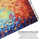 Hopgo 1000 Puzzle de pièce pour adultes, Puzzles colorés en arc-en-ciel, peinture d'art Puzzels difficiles pour adultes 27,5"x19,6"