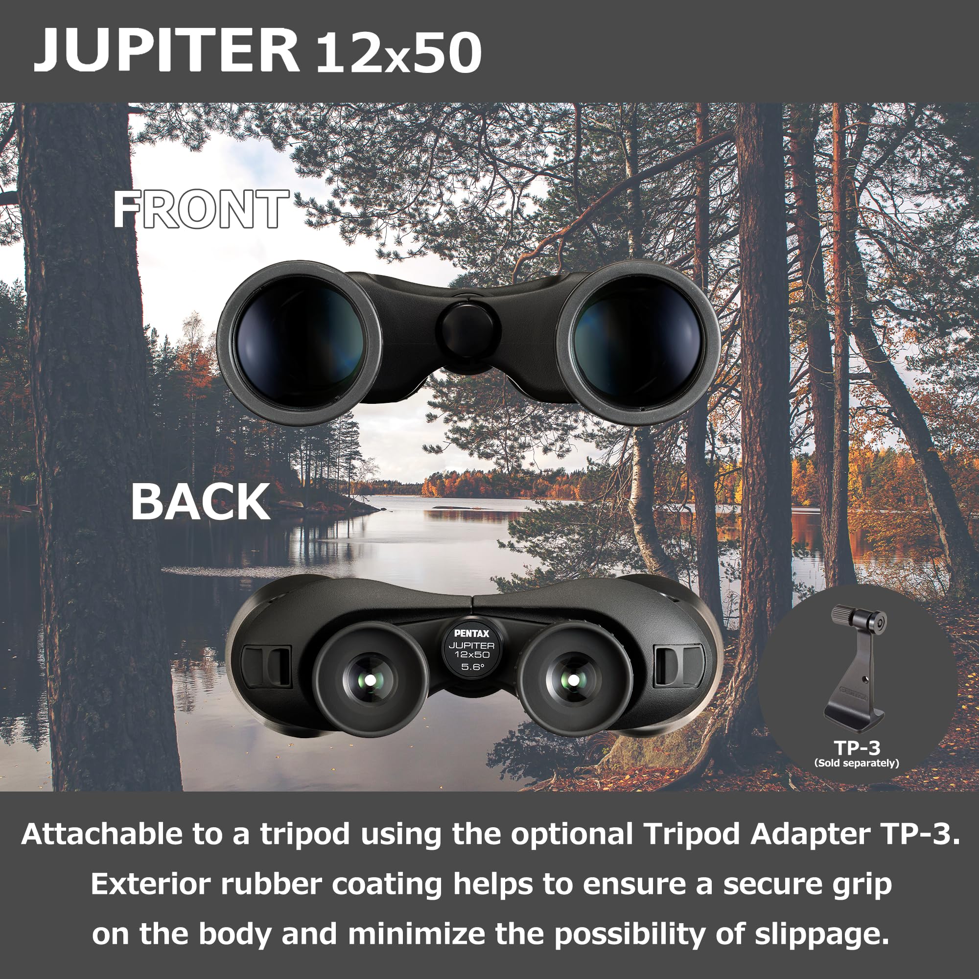 Pentax Jupiter 12x50 Noir Jumelles d’Observation Prisme de Porro Grande Ouverture
