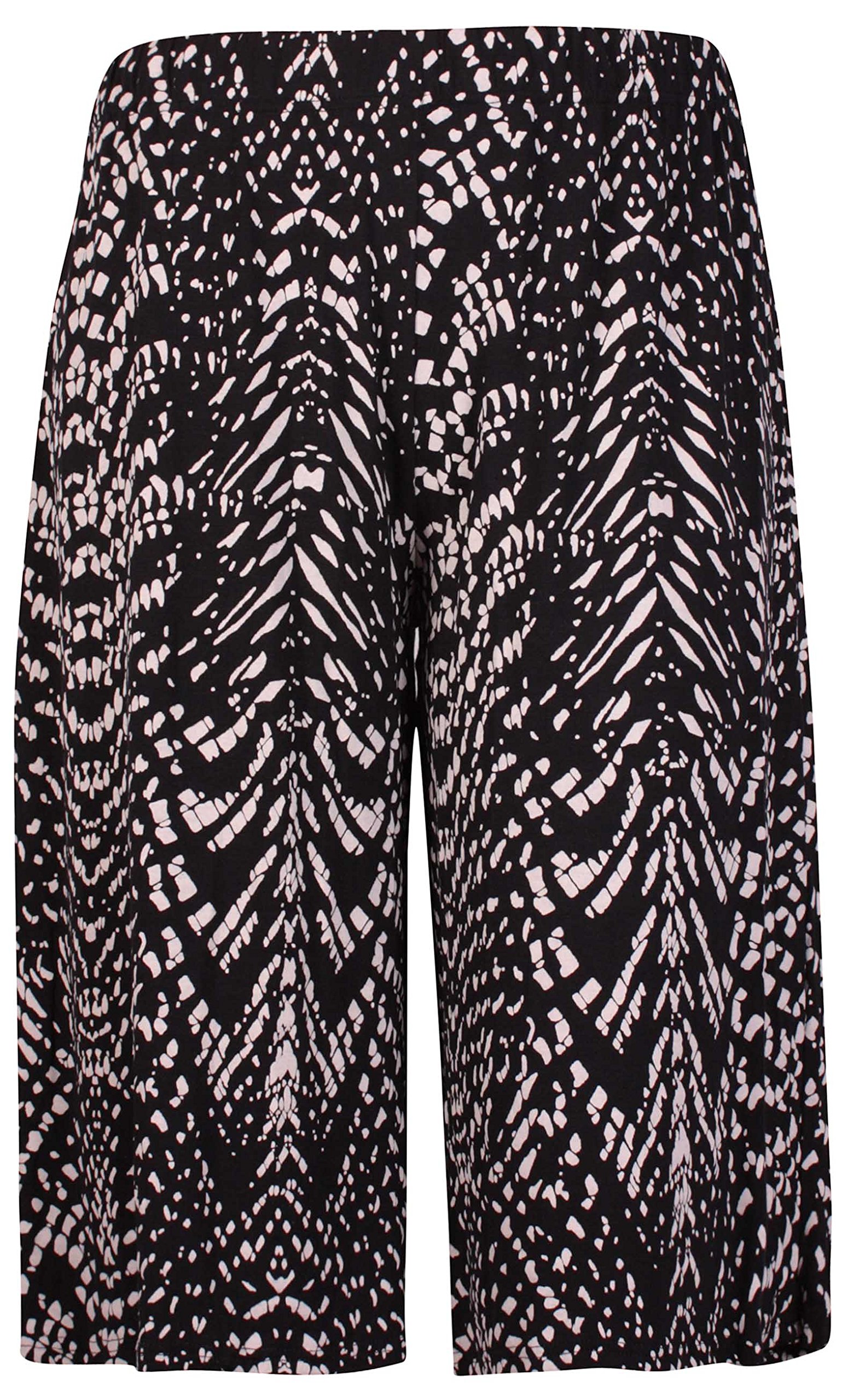 Wearall Women's #Reptail New Plus Size Crepe Plain Stretch Wide Leg Culottes Shorts - Reptail - 28-30
