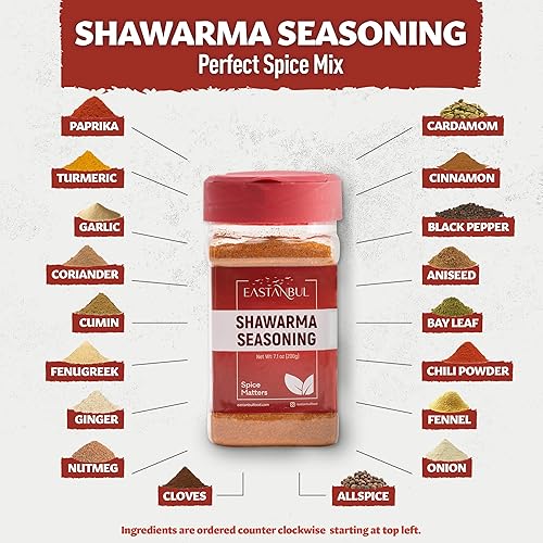 Miniatura 5 de Eastanbul Shawarma Seasoning - Mezcla de especias Shawarma de 7.1 onzas, mezcla de especias Baharat todo en uno de especias de Oriente Medio y