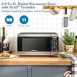 Kenmore Micro-ondes de comptoir, 6 Menus de préréglage automatique, verrouillage pour enfants, dégivrage & Caractéristiques de cuisson express, 900 Watt, .9 Cu Ft, acier inoxydable