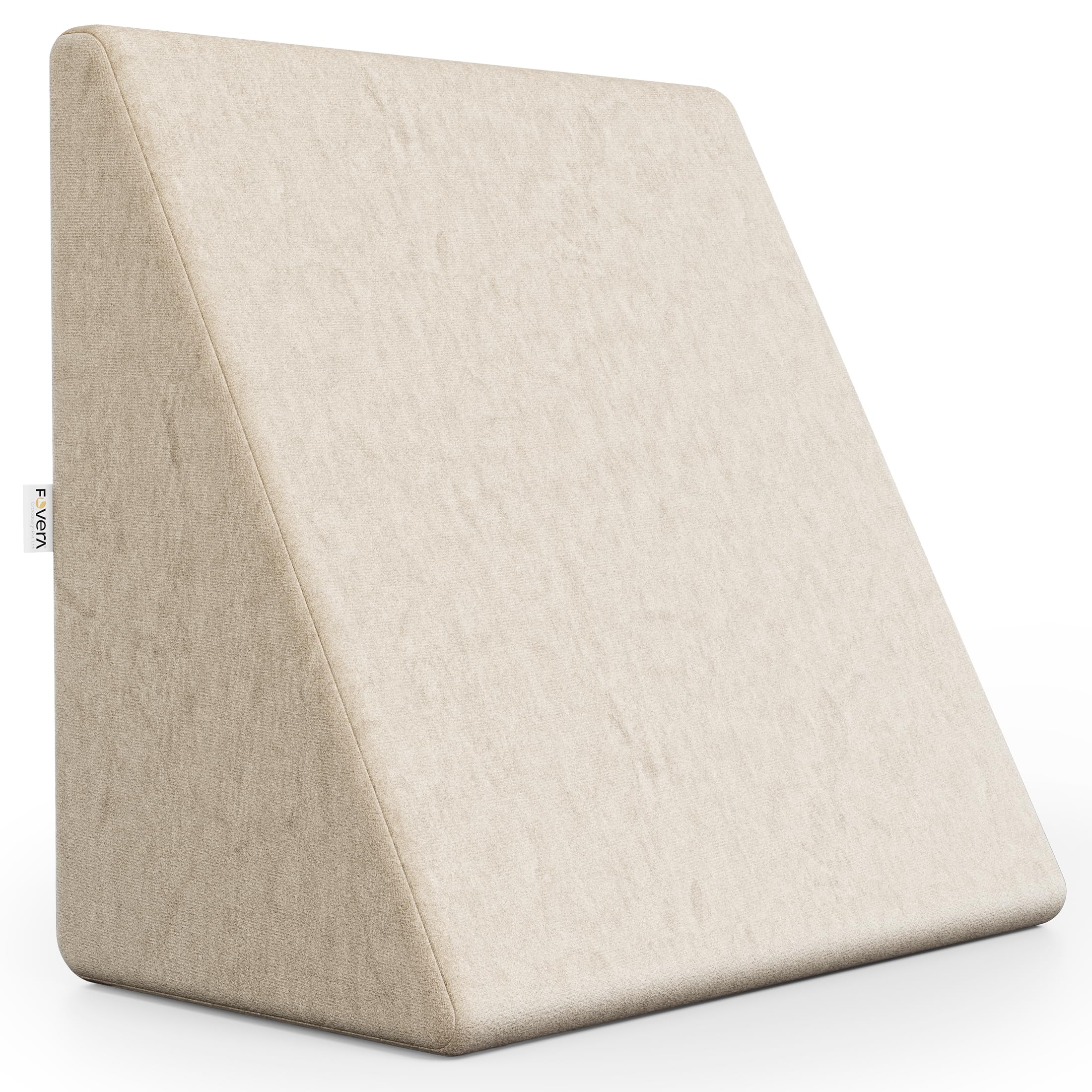 FOVERA Wedge Pillow Memory Foam | 2 Years Warranty | Orthopedic Wedge Cushion for Back Support, Sleeping, Leg Elevator, Pregnancy, GERD, Anti Snoring (Cream, 18 x 17.5 x 11 Inch)