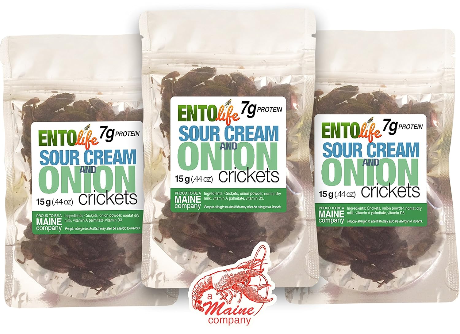 Roasted Edible Crickets Sour Cream & Onion New Larger