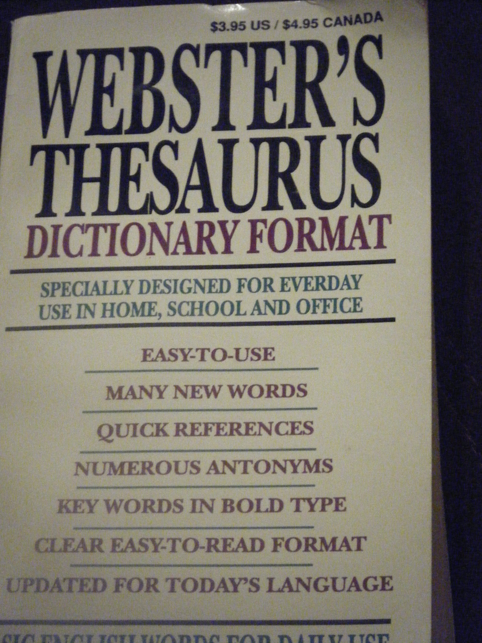 Webster's Thesaurus Nichols, V. and Kauffman, L.
