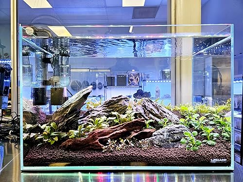 Acuario sin montura de vidrio de hierro bajo de 17 galones, 0.236 in - (23.62 x 11.81 x 14.17 pulgadas)