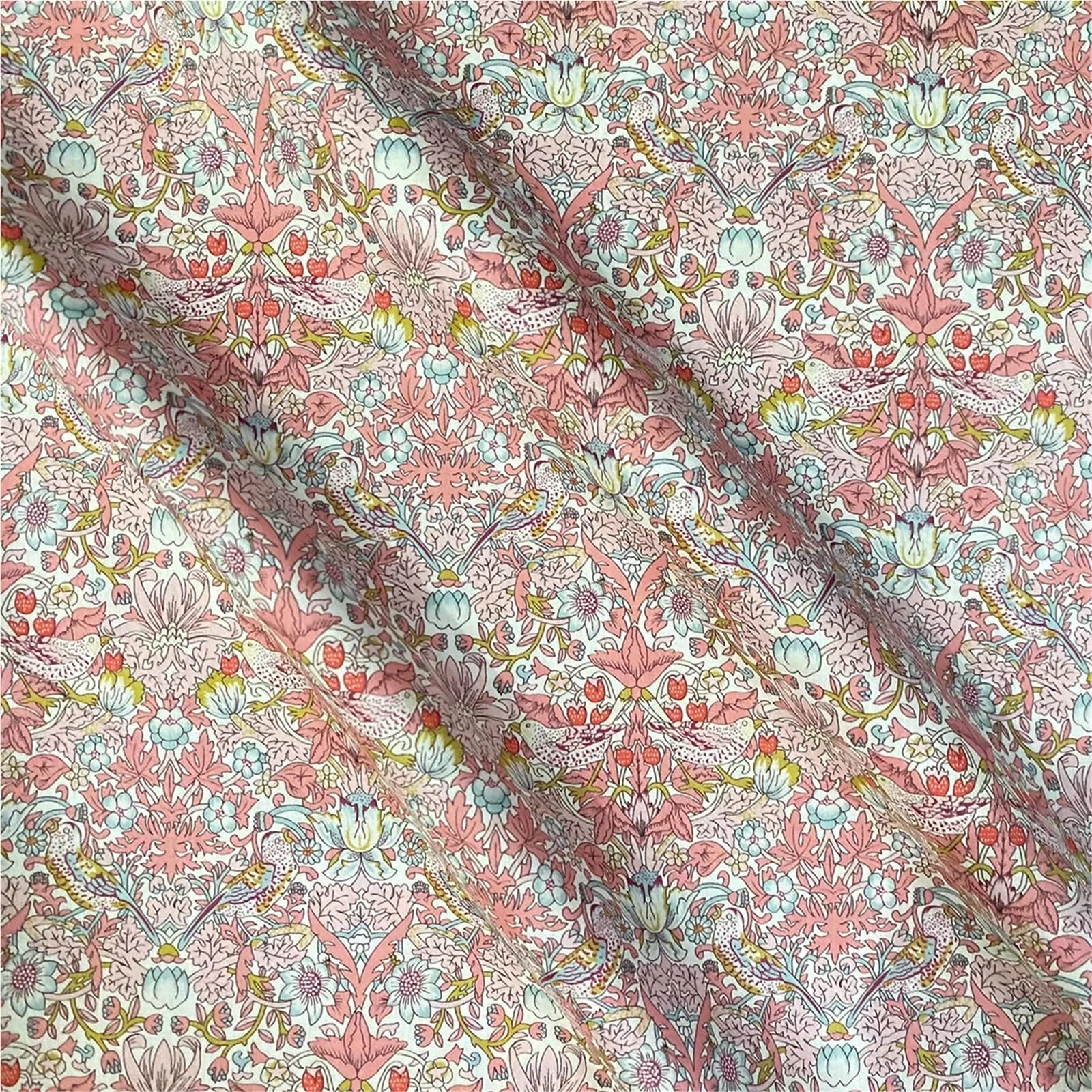 Baumwollstoff Baumwolle 80S Erdbeere Popeline Stoff Digitaldruck Diy Handgemachte Kleider Hemd Tuch für Handarbeiten(100CM X 145CM)