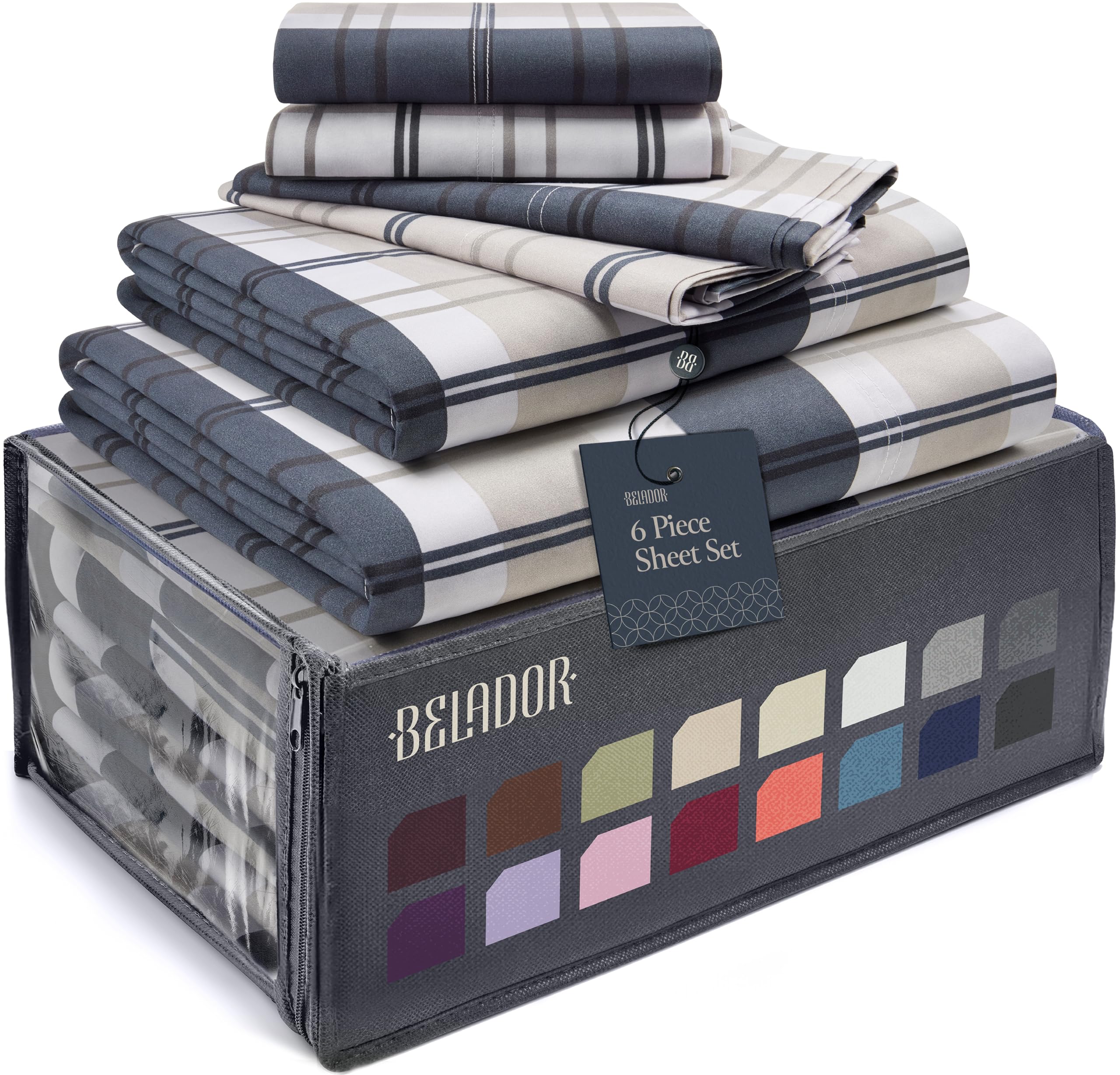 BELADOR Silky Soft Full Sheet Set Luxury 6 Piece Bed