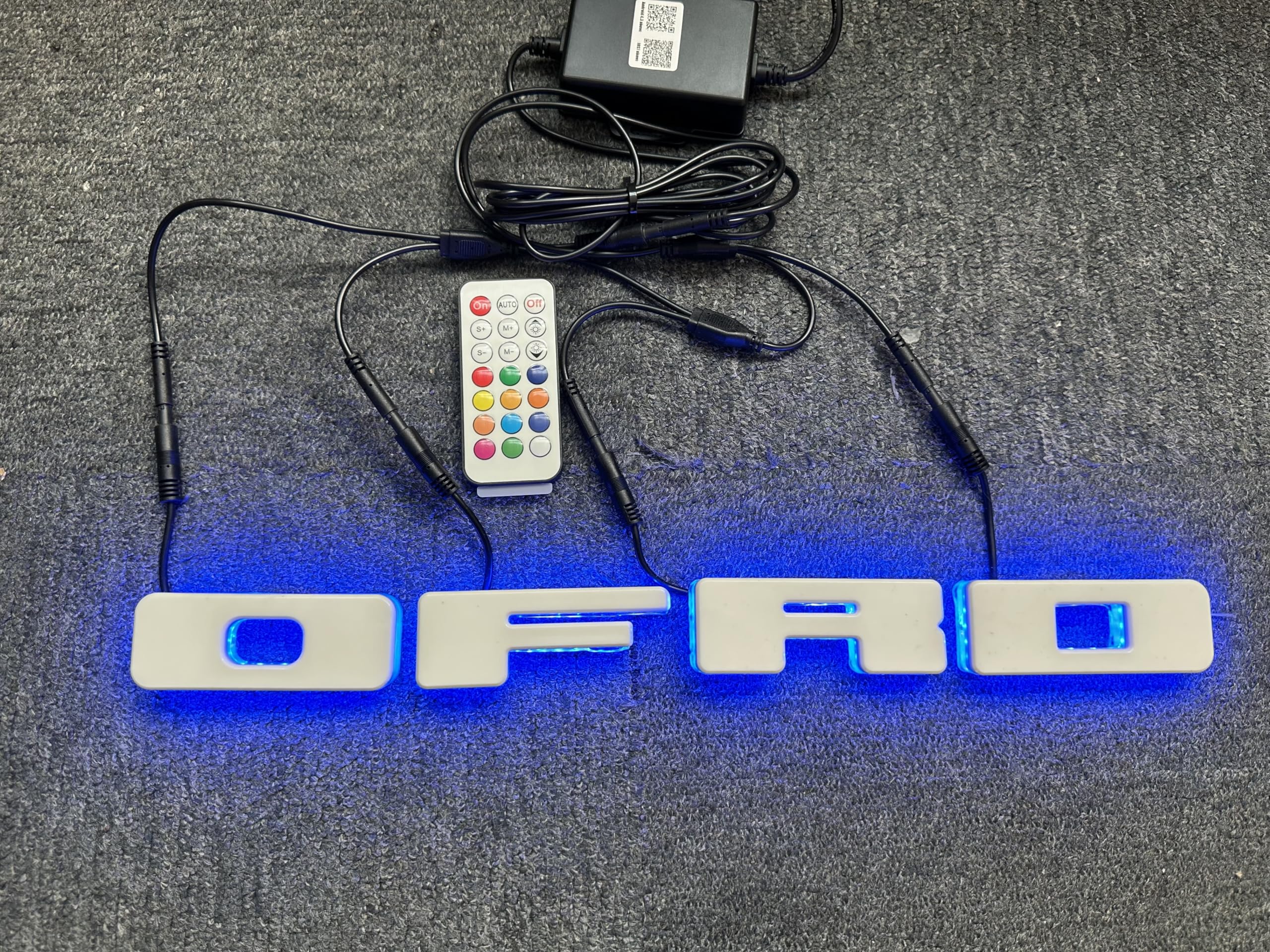 SDO Dream Chase Color Million Colors Shift Letter Lights Emblem Lights Fro-D Auto Accessories (White Background), Front Grille LED Emblem Replacement Light (White)