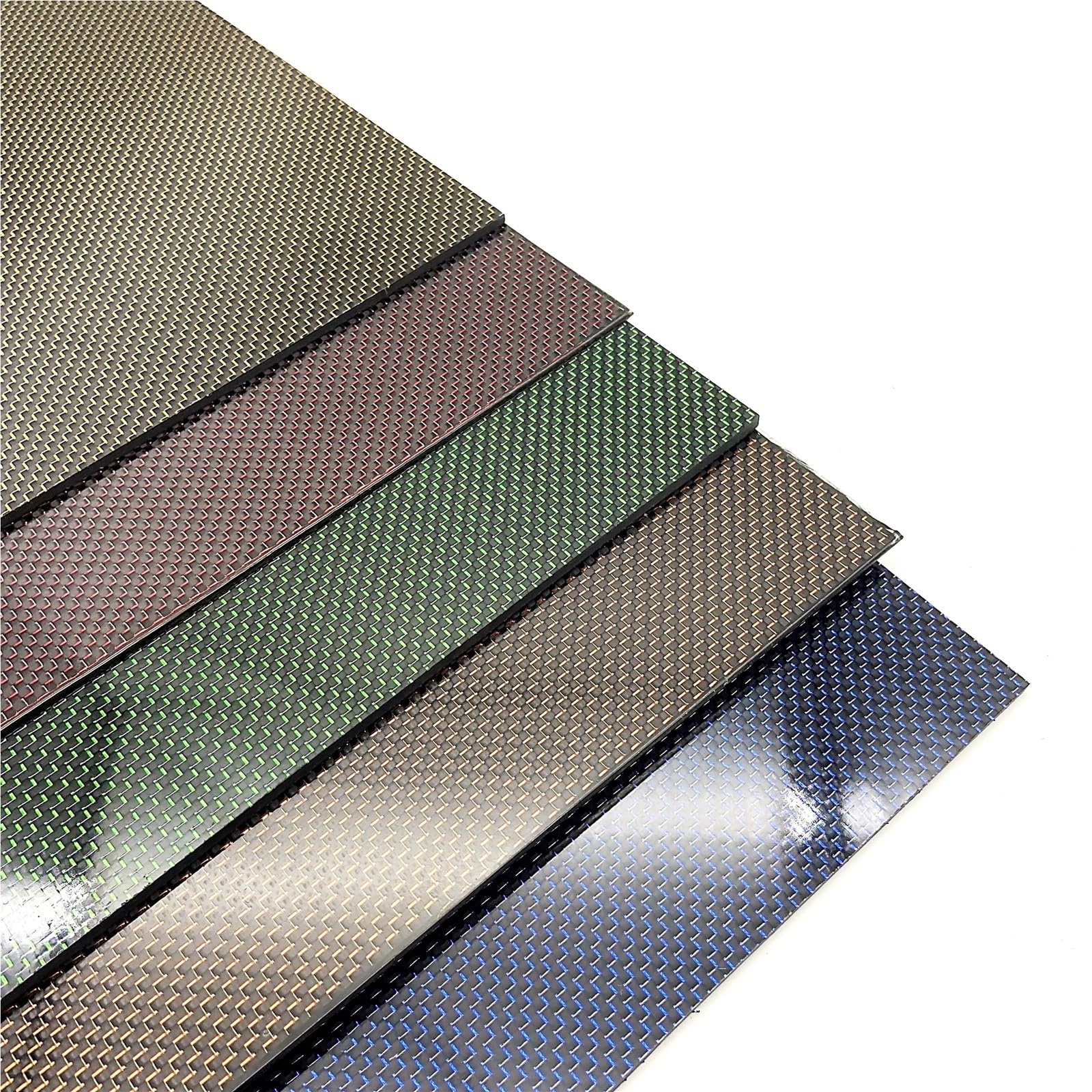 300X200mm Multicolor Carbon Fiber Plate Red Blue Yellow Green Orange 3K Carbon Fiber Composite Board Panel Thickness 1mm 2mm 3mm 3k Carbon Fiber(2.0mm Green)