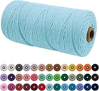 Vista 116 de JeogYong Cordón de macramé de un solo hilo 1mm x 426 yardas (1279 pies) Cuerda de algodón suave Hilo de macramé de 1 mm, suministros de macramé