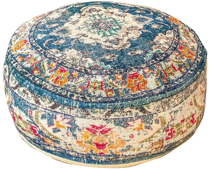Amazon.com: Moroccan Floor Pillow Cover Blue Round Floor
