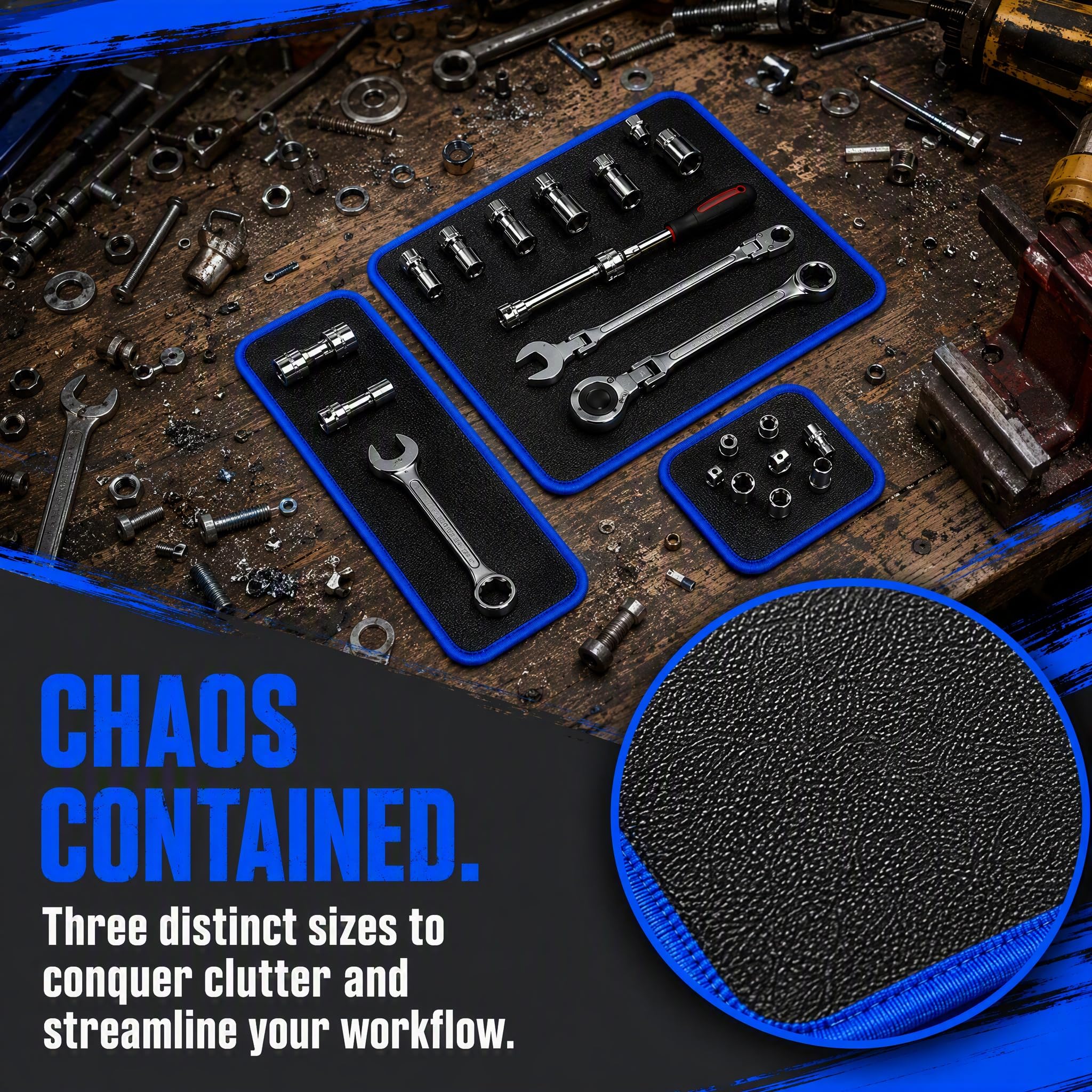 5-Piece Magnetic Tool Mat Set with Telescoping Pickup Tools, Blue — Amazon image 5