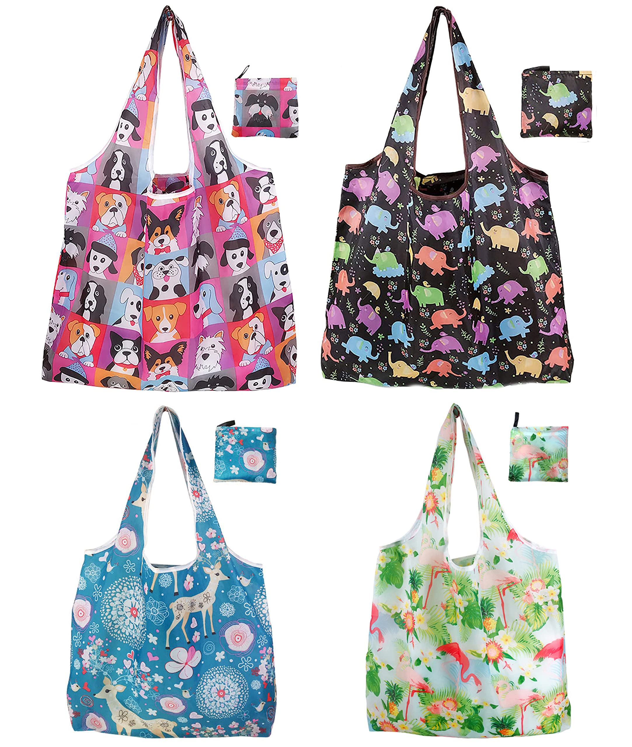 3 Borse Della Spesa Pieghevoli Riutilizzabili | Leggere E Lavabili | Eco-Friendly 190T Poliestere - Foto 6