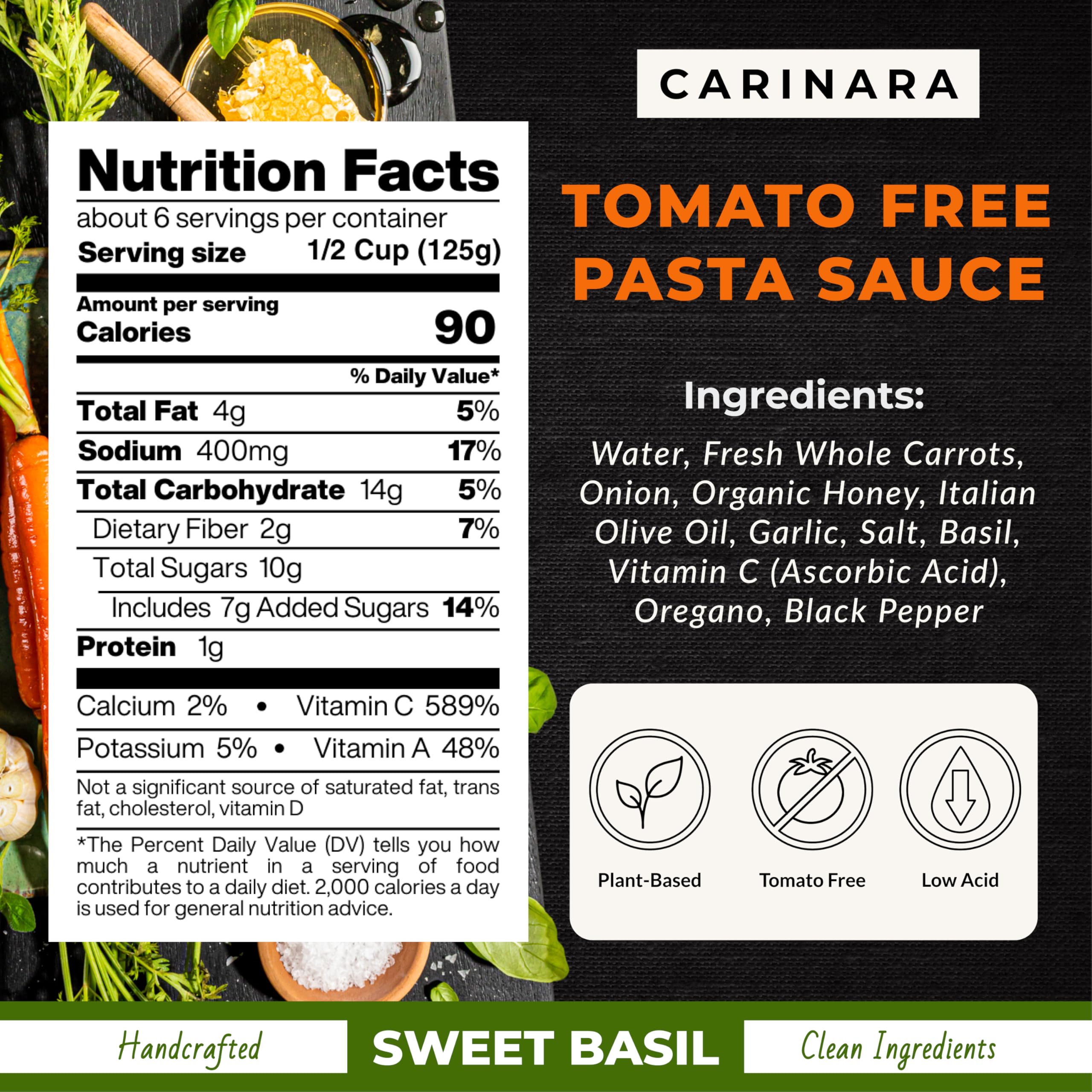 Amazon.com : CARINARA Tomato-Free Pasta Sauce – 25oz | Carrot