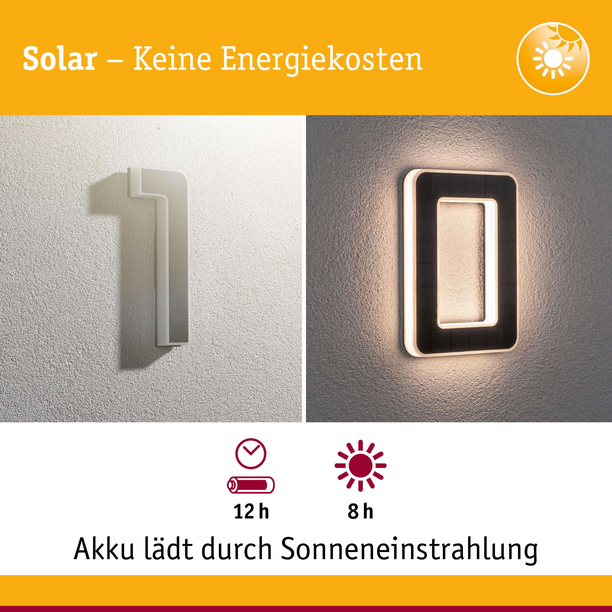 Paulmann 5290 Set Solar LED Hausnummernleuchte inkl. wechselbarer Akku Nummer 10 3000K 2x6lm 2x0,2W Schwarz