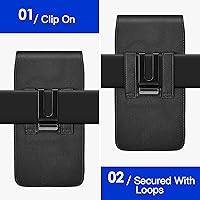 Vista 6 de Mopaclle Funda vertical para teléfono celular con clip y bucle para cinturón, resistente soporte para cinturón de teléfono compatible con iPhone 17
