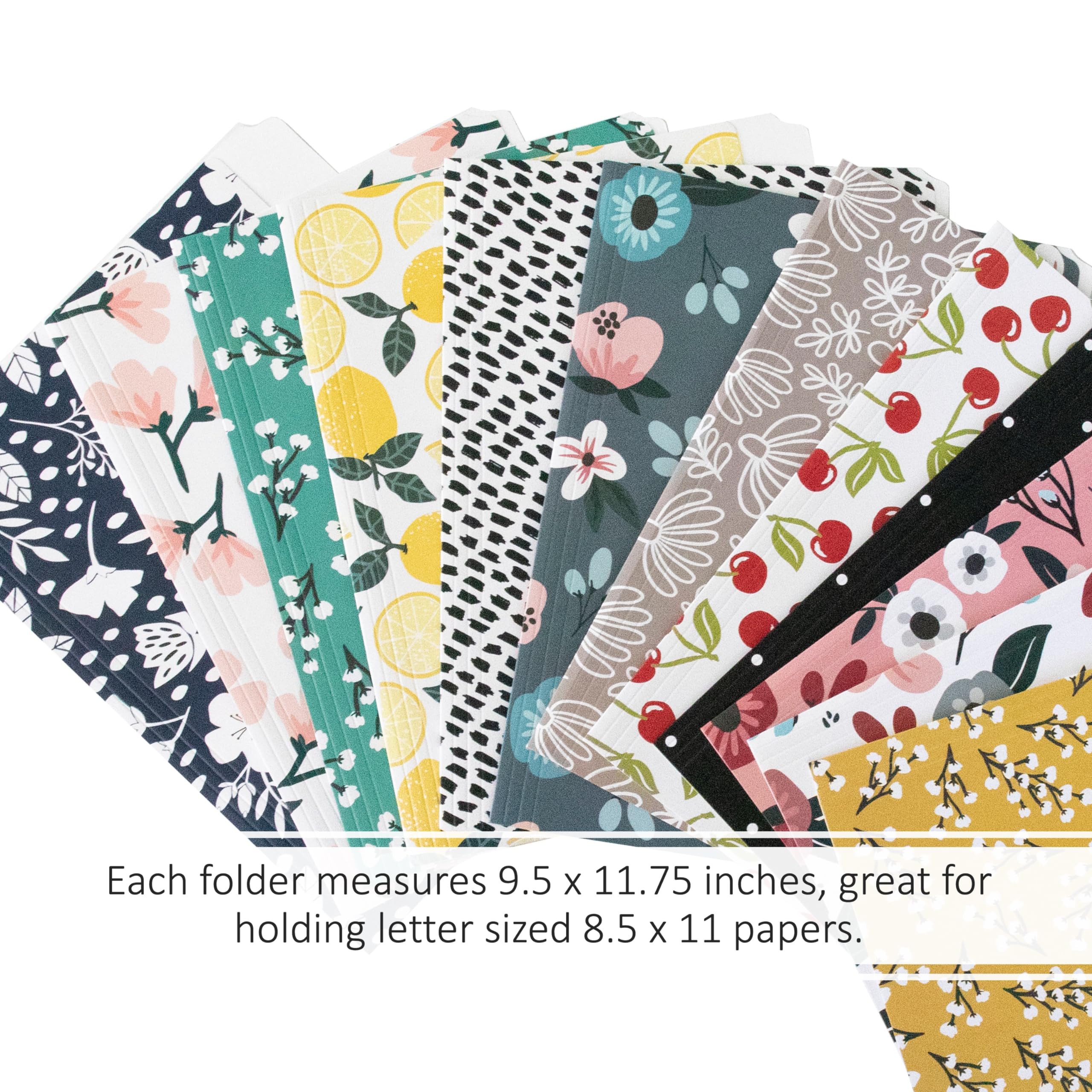 Lindas carpetas de archivos, juego de 24 carpetas decorativas de 3 pestañas, tamaño carta, estilo bohemio, manila, 8.5 x 11 pulgadas, bonito diseño para el hogar, oficina, suministros escolares