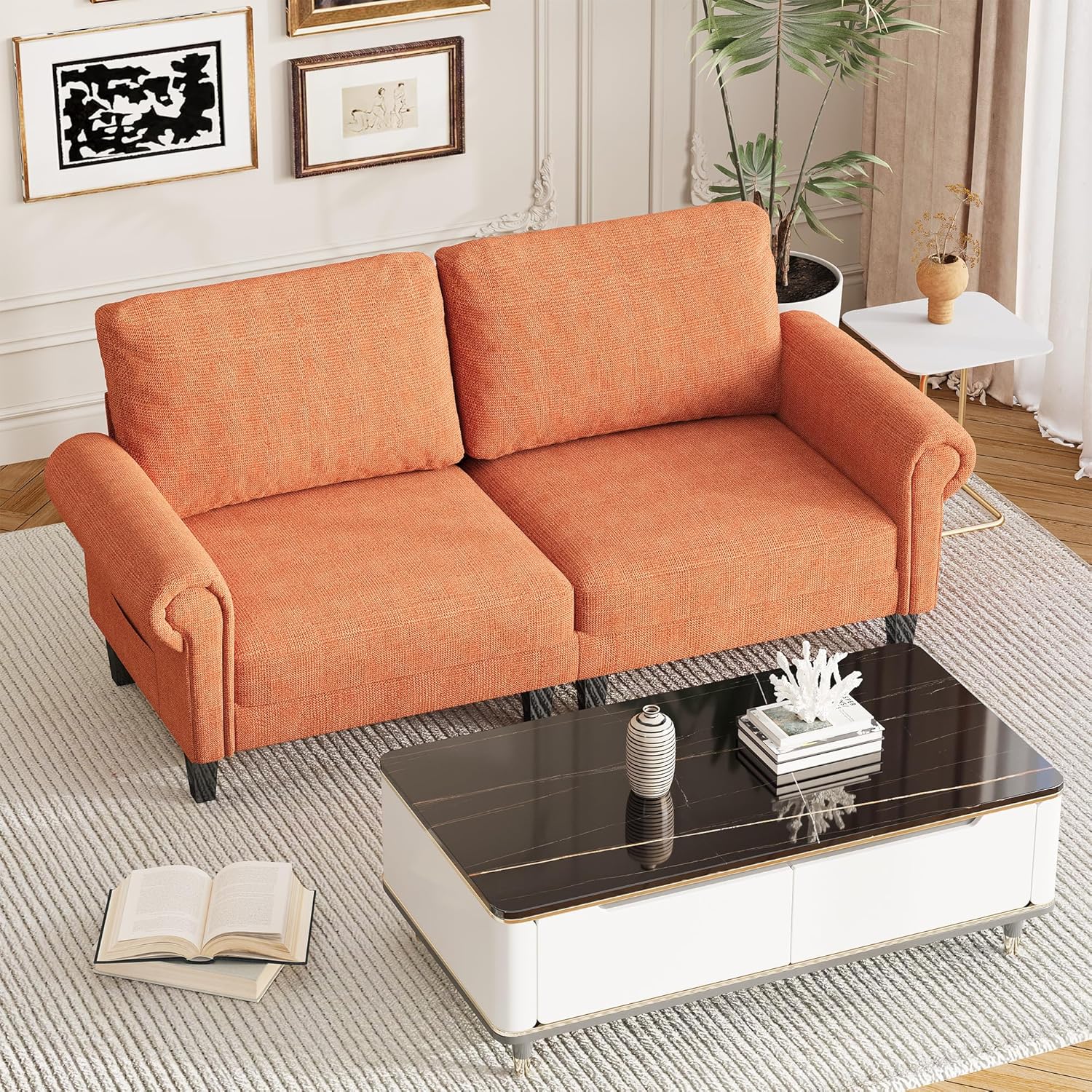 HOMREST Modular Sectional Sofa with Chaise, 60 Inch Loveseat Sectional Couches for Living Room, Convertible Sofa for Home Apartment Lounge, Modern Cloud Couch