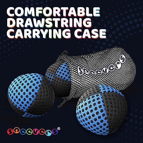 Miniatura 7 de speevers Juego de 3 pelotas de malabarismo para principiantes y profesionales, 14 colores disponibles, 2 capas de red y estuche de transporte, bolas