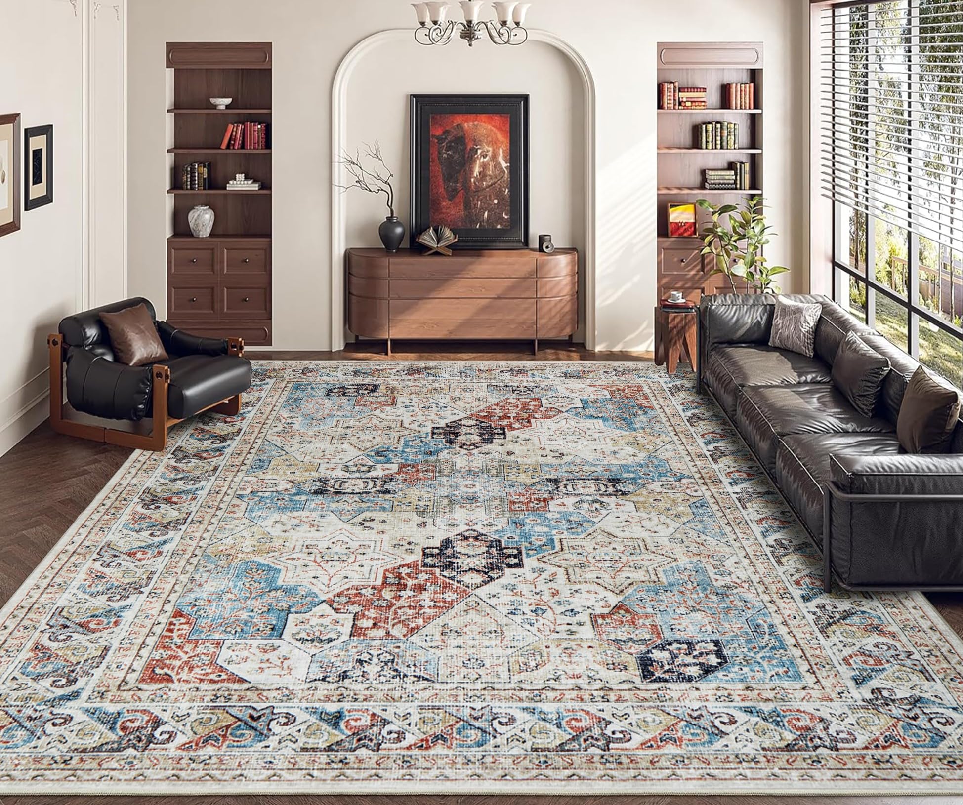 Aspire Homeware Rugs for Bedroom Living Room Exrtra Large 240x320 cm - Traditional Area Rugs Cashmere Style Soft Short Pile Vintage Rug - Carpet for Dining Room Easy To Clean, Coastal โ image 1