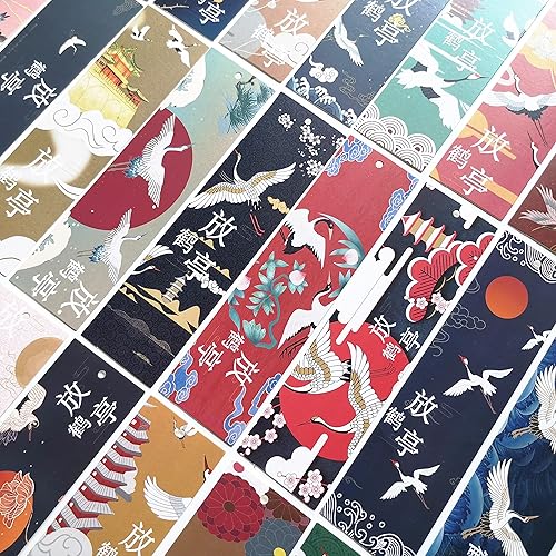 Miniatura 4 de Marcas de libro de pintura de grúa de la cultura china de la grúa de la cultura china fijadas para el regalo de los amantes del libro